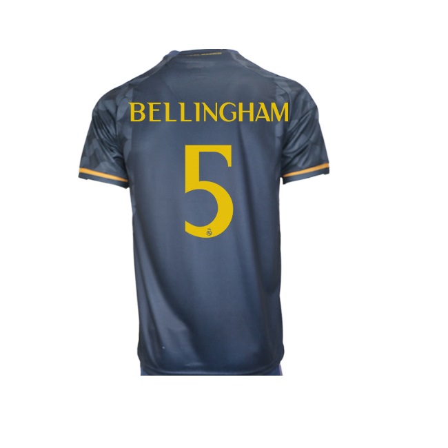 Nuevo! Jersey Real Madrid 2023/2024 Visitante Azul Marino Bellingham 5 Niño Youth Talla 8 - 9 años .