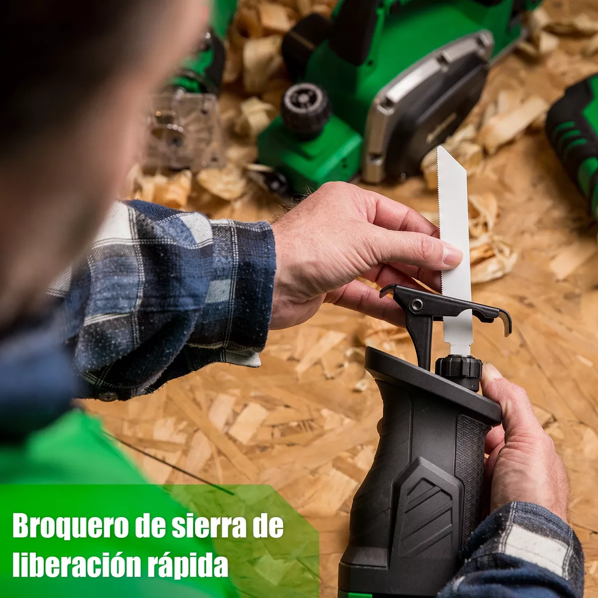 Sierra Sable 900w Velocidad Variable Industrial Verde.