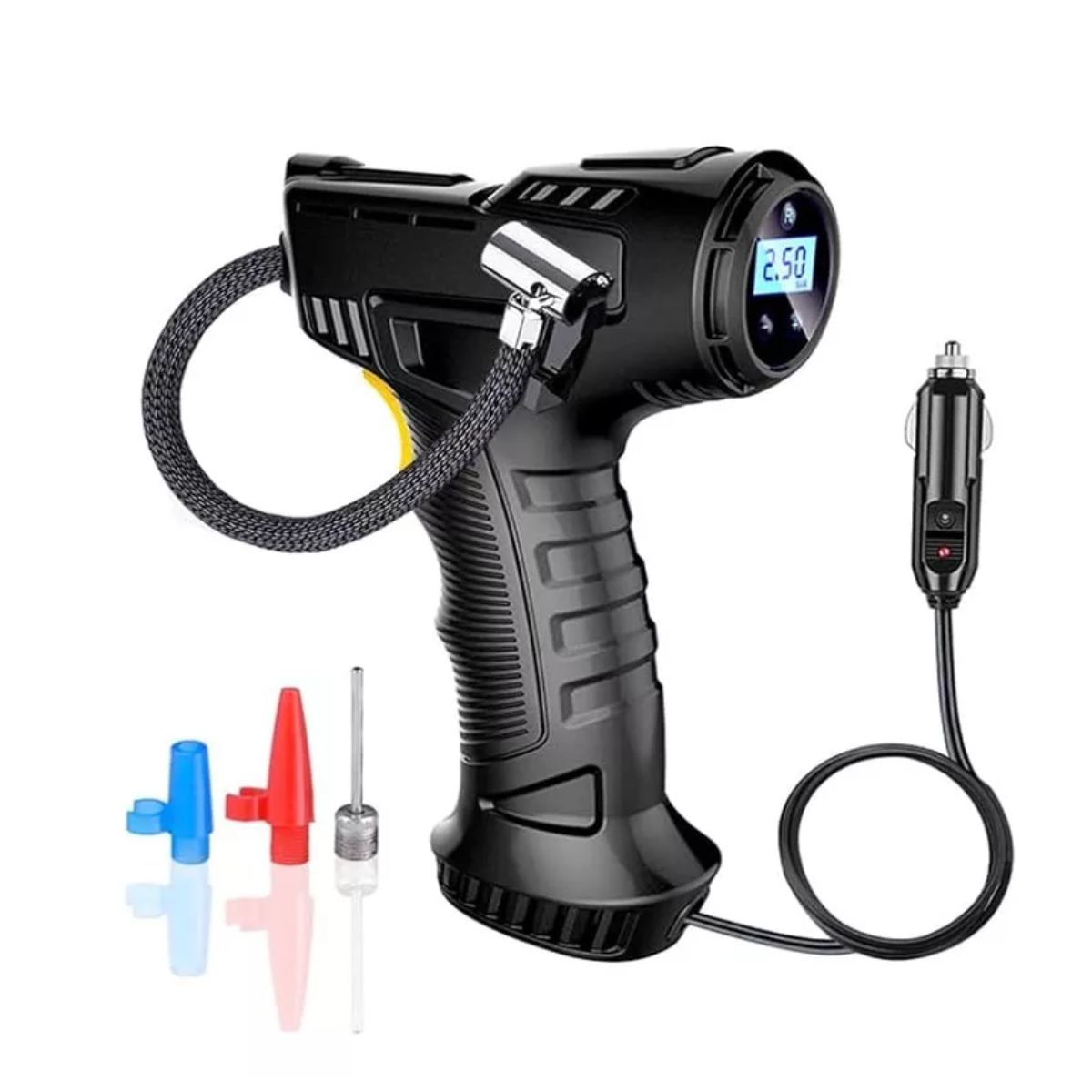 Compresor Inflador Bomba Aire Llantas Portatil 12v Auto Lcd.