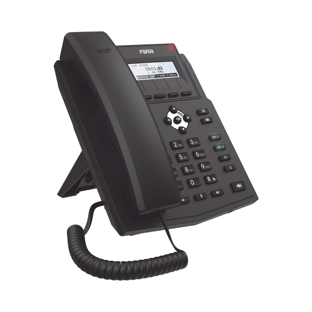 Teléfono IP Fanvil X1SP empresarial para 2 lineas SIP con pantalla LCD, Códec Opus, conferencia de 3 vías, PoE