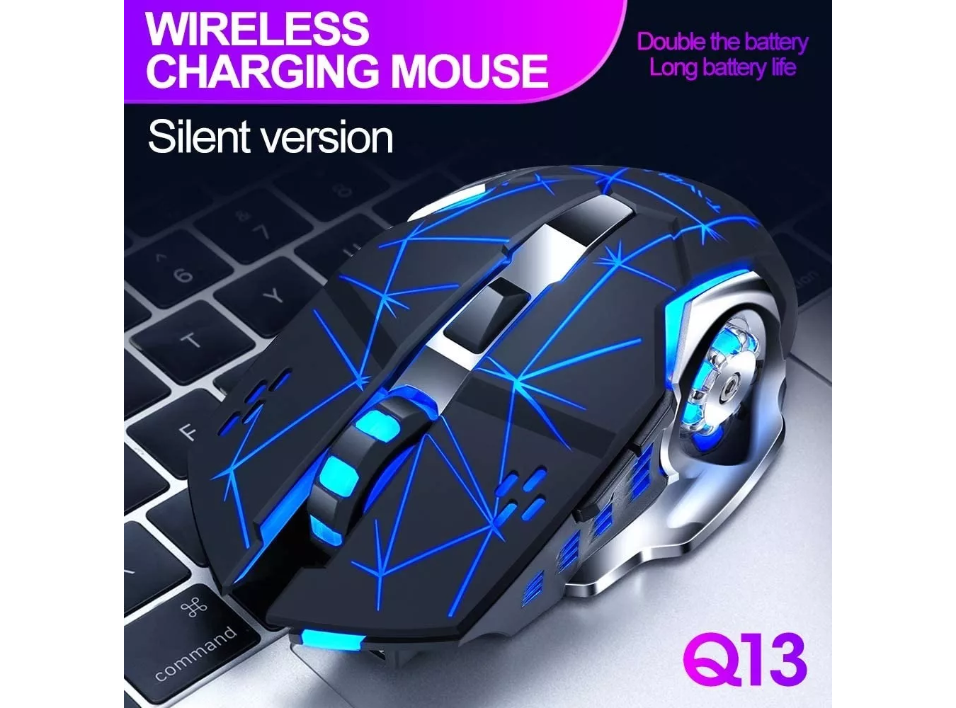 ML Mouse gamer de juego inalámbrico recargable Free Wolf X8 star black.