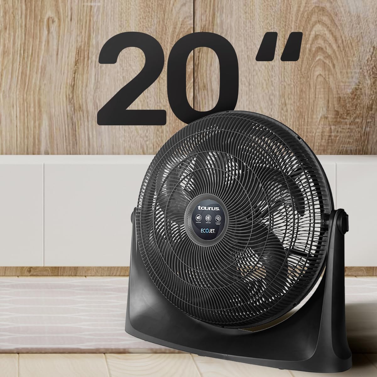 Ventilador de piso taurus rush 20 pulgadas negro 3 vel