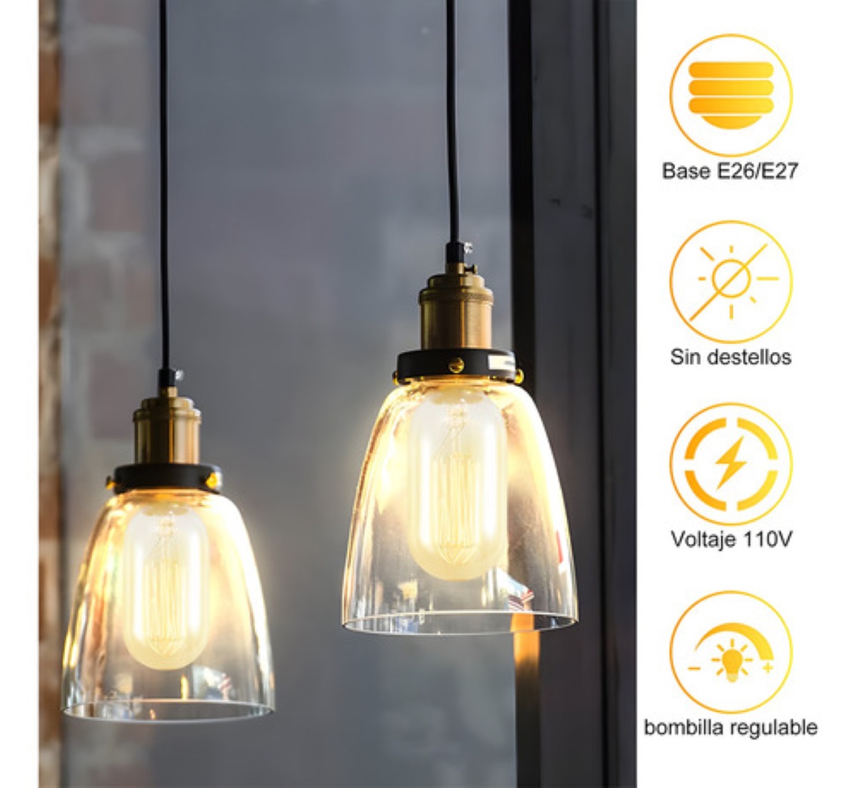 Paquete de Focos Vintage Led Bombillas E26/e27 8 pcs, Color Cálido