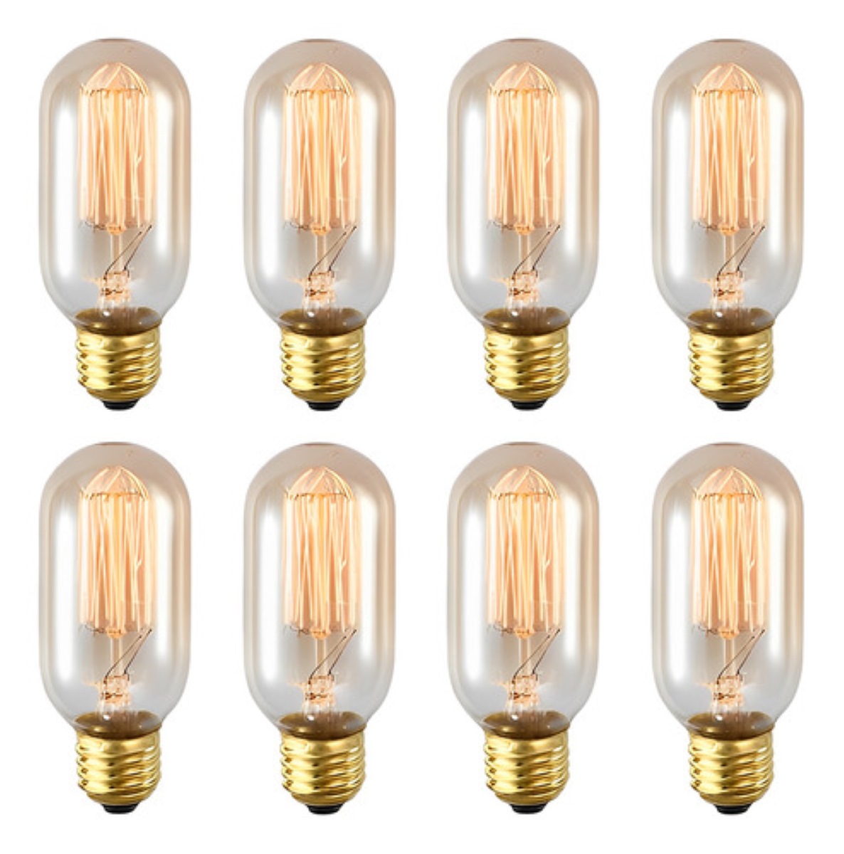 Paquete de Focos Vintage Led Bombillas E26/e27 8 pcs, Color Cálido