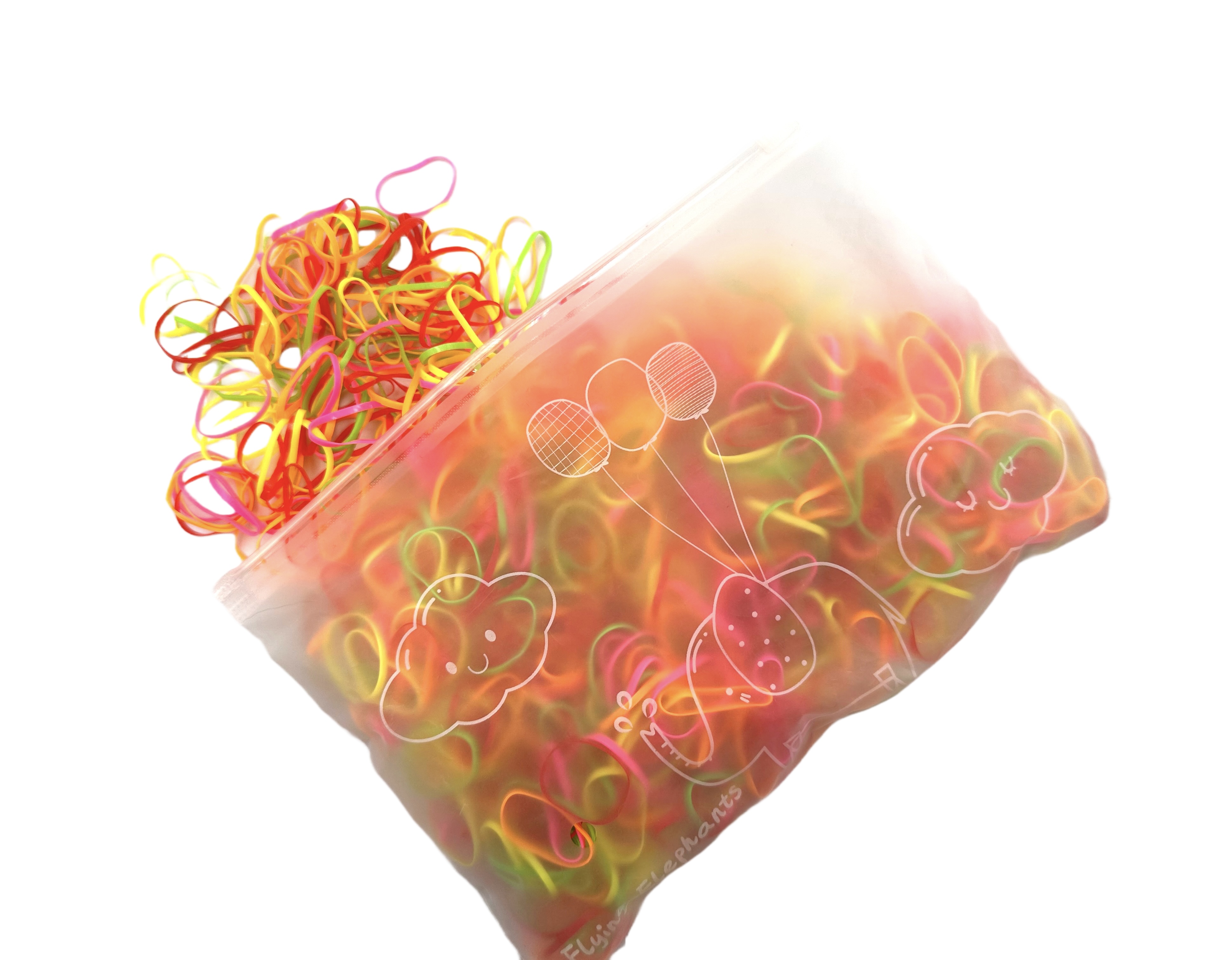 Bolsa resellable1000 Pzas Mini Liga Plástica Cabello Colores.