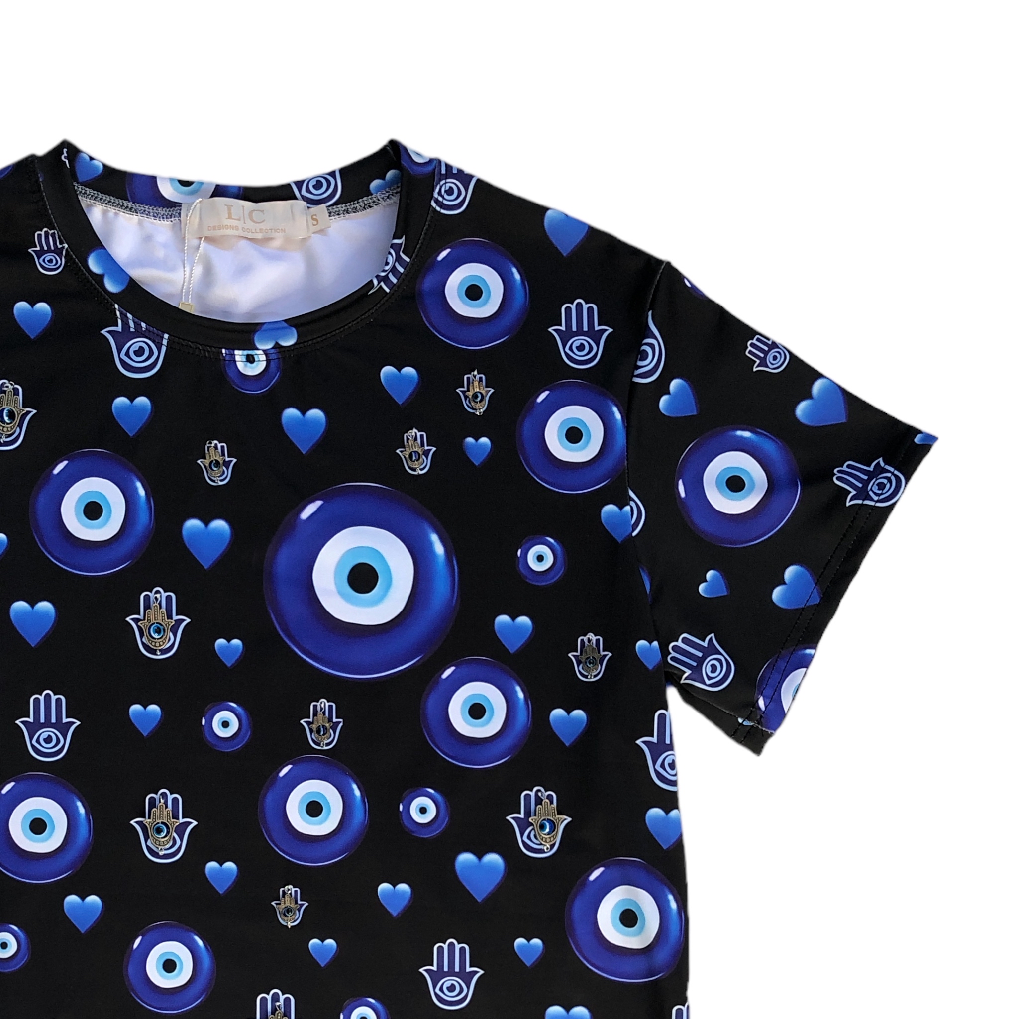 Playera Ojo Turco Black Curvy LC DESIGNS COLLECTION.