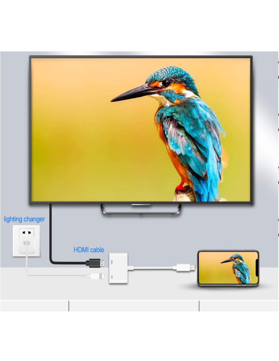 Adaptador Audio Vídeo Hd iPhone iPad Tv Hdtv 1080p 8pines.