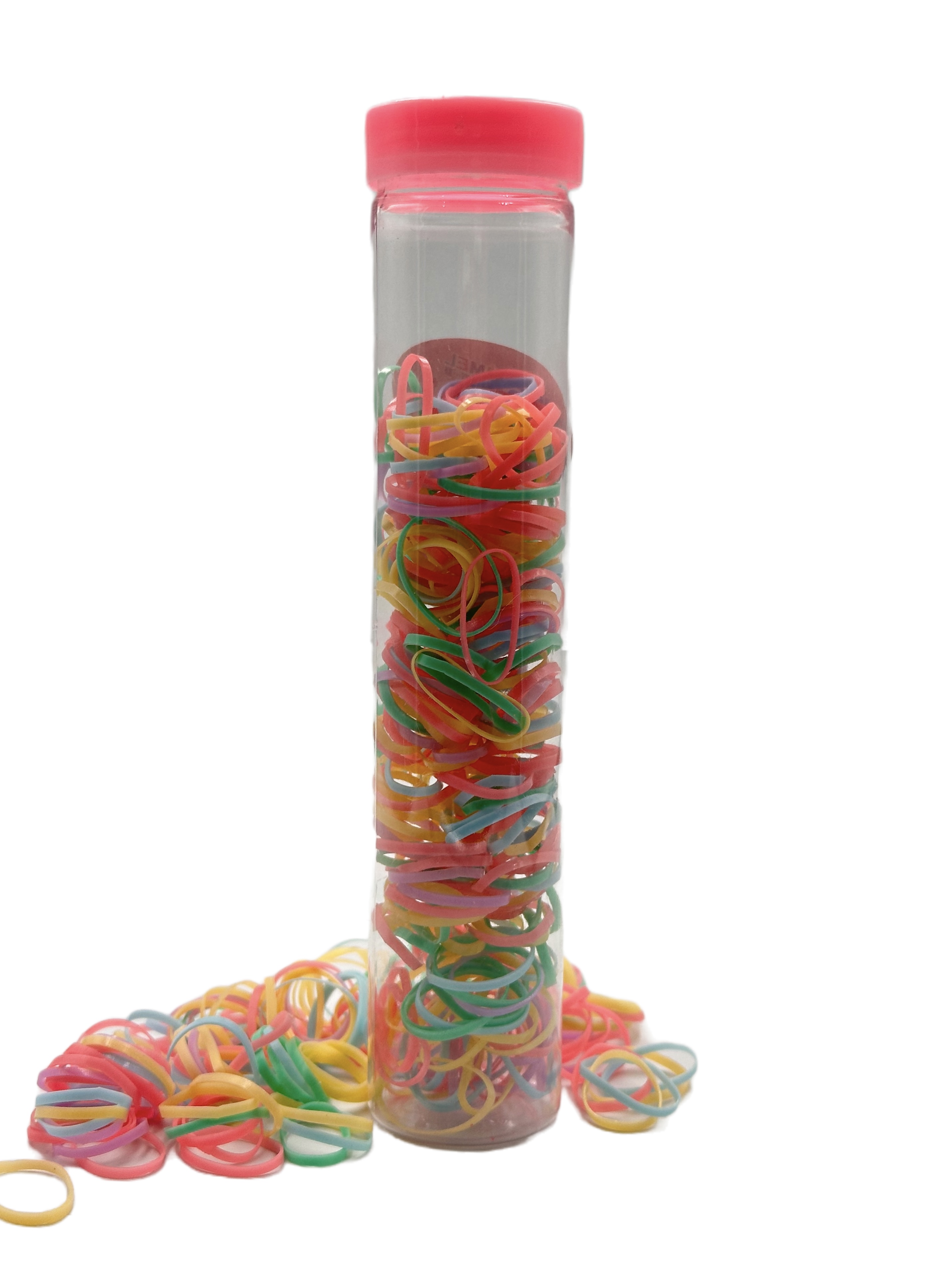 Tubo Mini Ligas Plásticas Para Cabello 350 Piezas Colores (Pastel).
