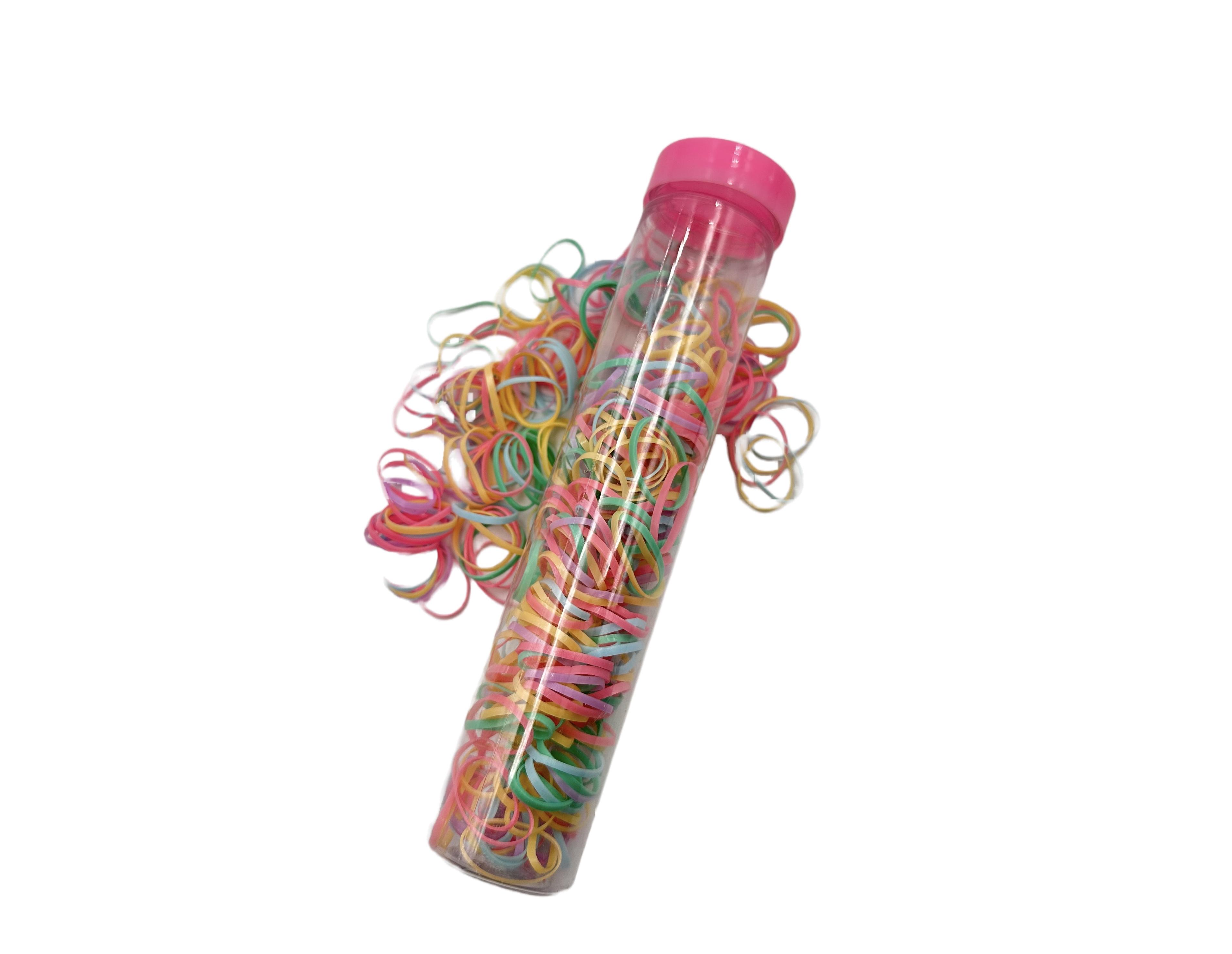 Tubo Mini Ligas Plásticas Para Cabello 350 Piezas Colores (Pastel).