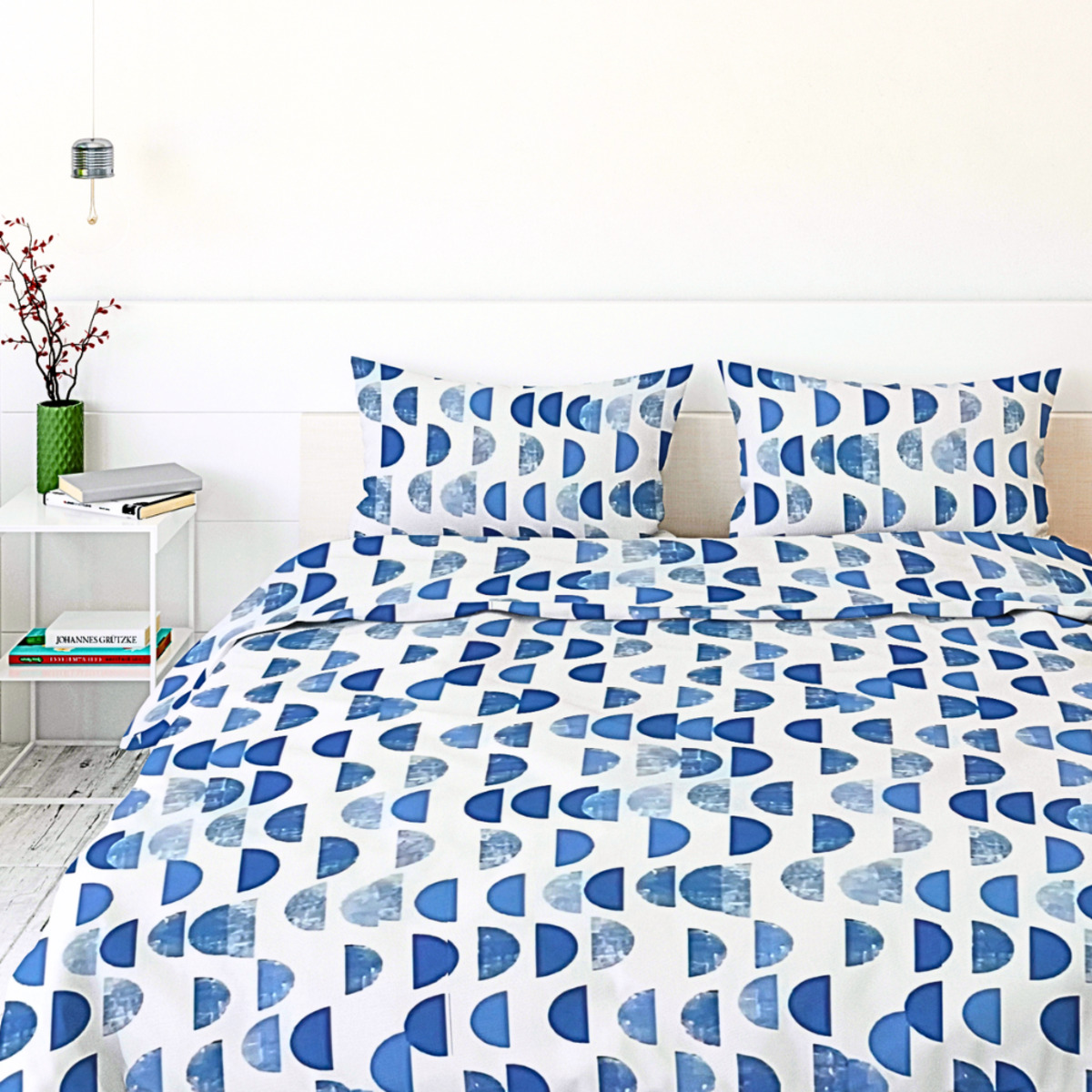 Juego de Sábanas de Microfibra Koala Estampada  -Individual -Media Luna Azul .