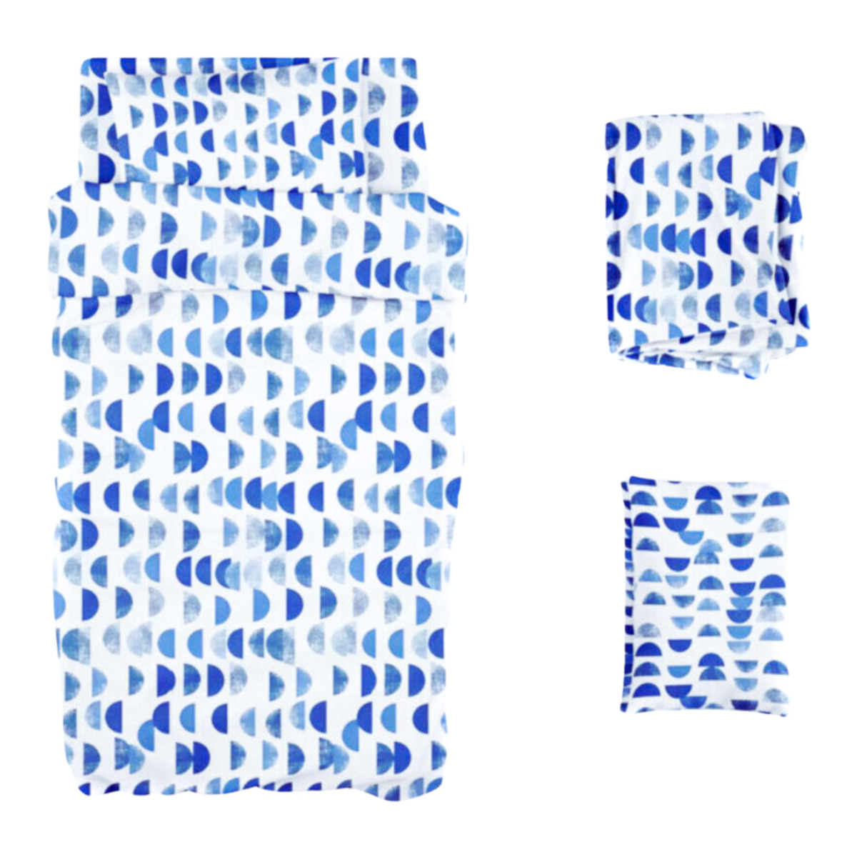 Juego de Sábanas de Microfibra Koala Estampada  -Individual -Media Luna Azul .
