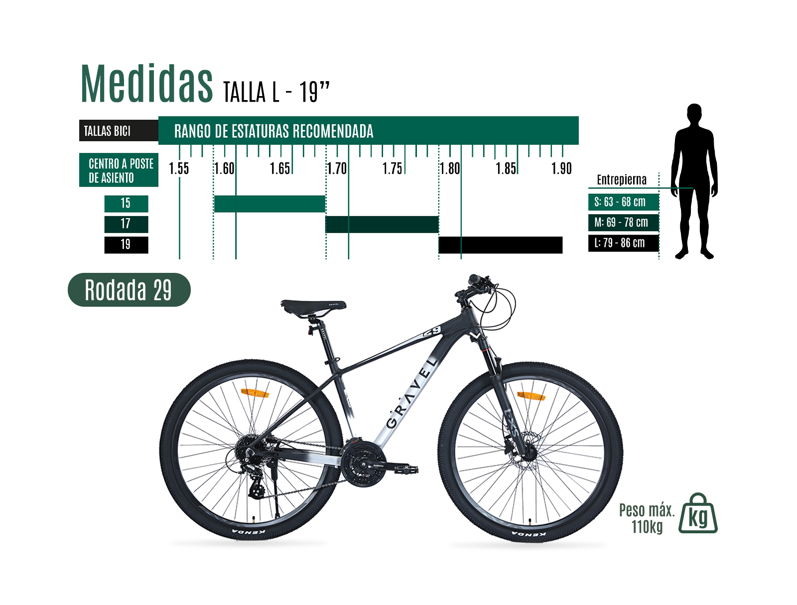 Bicicleta Gravel Andes Mtb De Montaña R29 24v Shimano Altus Color Plateado Tamaño del cuadro M