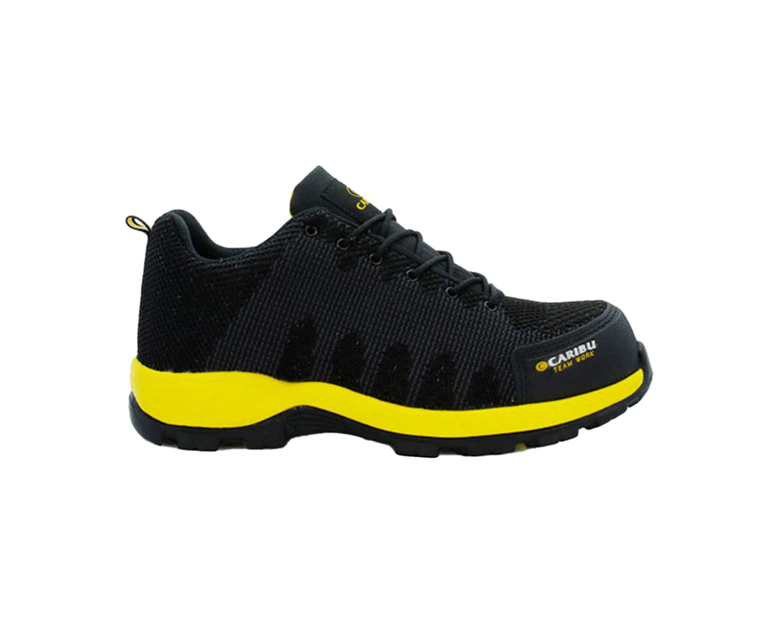 Tenis negro con shops amarillo