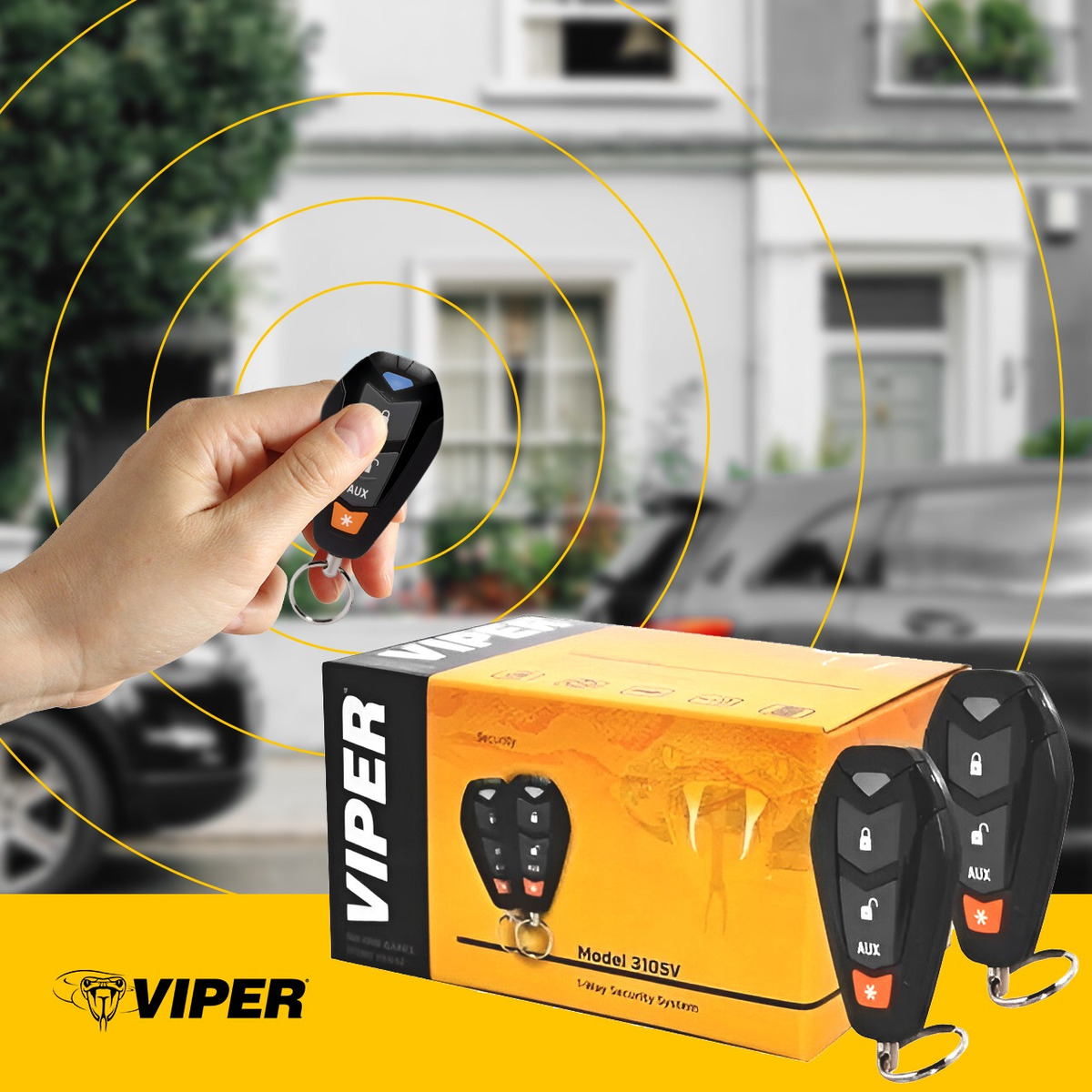 Alarma Automotriz Viper 3400v Con 2 Controles Sirena Sensor.