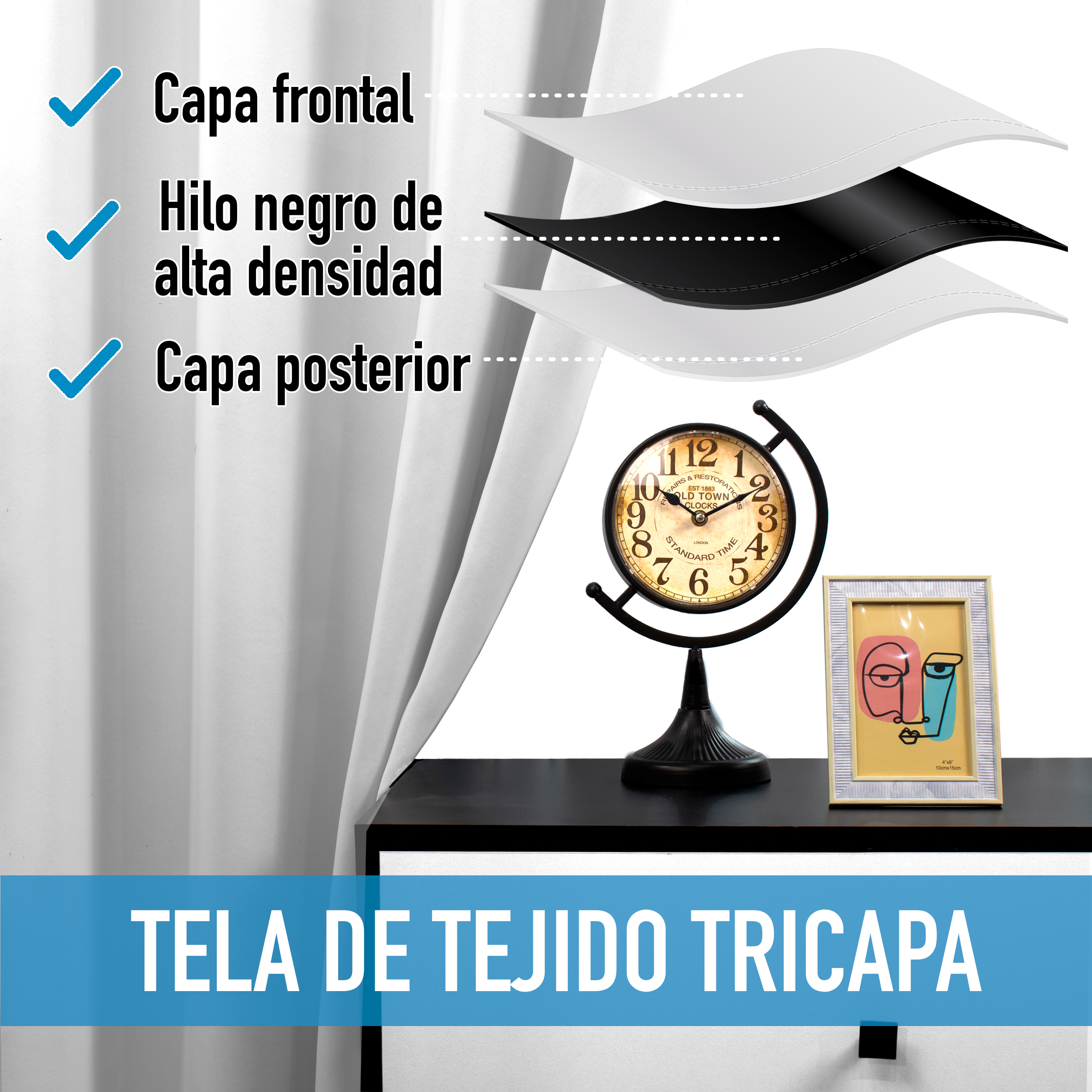 Cortinas Blackout Blanca Corta Térmico Lisa 95% Bloqueo Luz.
