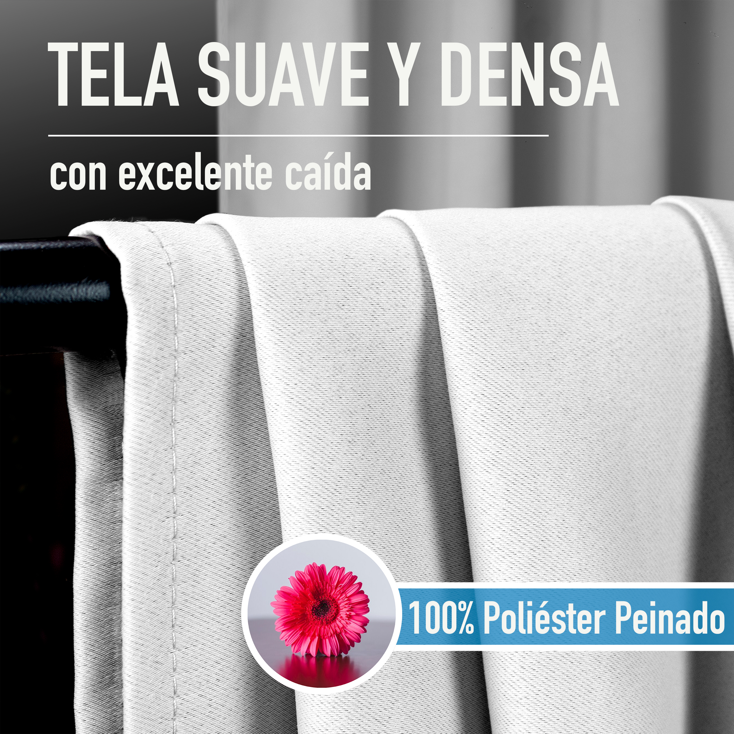 Cortinas Blackout Blanca Corta Térmico Lisa 95% Bloqueo Luz.