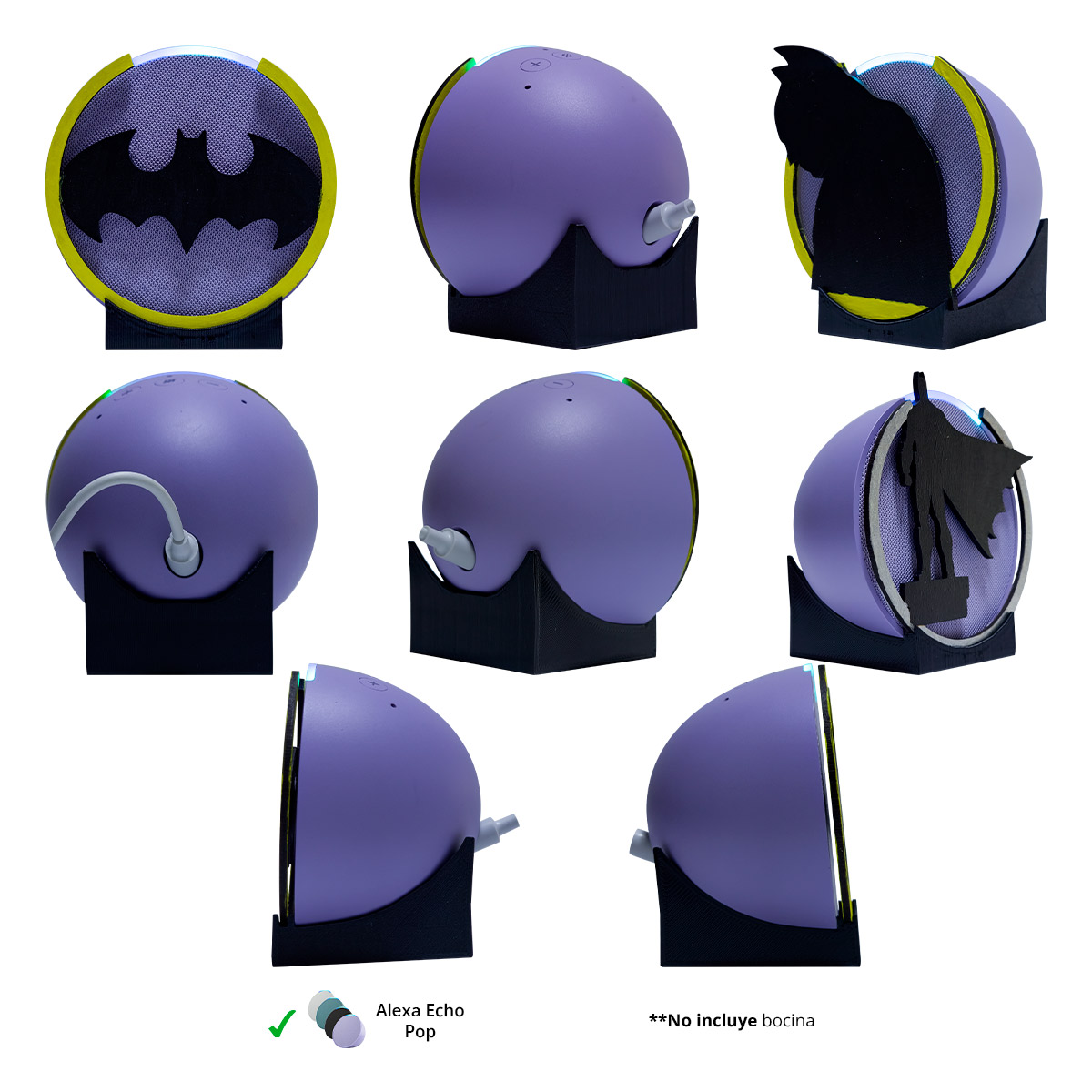 Base  Para Alexa Echo Pop tipo Batman Impremli.