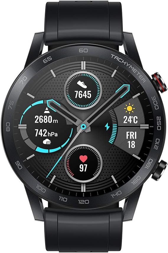 Honor Magic Watch 2 Smartwatch 46mm, Monitor de Frecuencia Cardíaca y Estrés, Spo2, GPS,14 Días Standy, 5ATM,15 Modos Deportivos, Llamada Bluetooth, Negro.