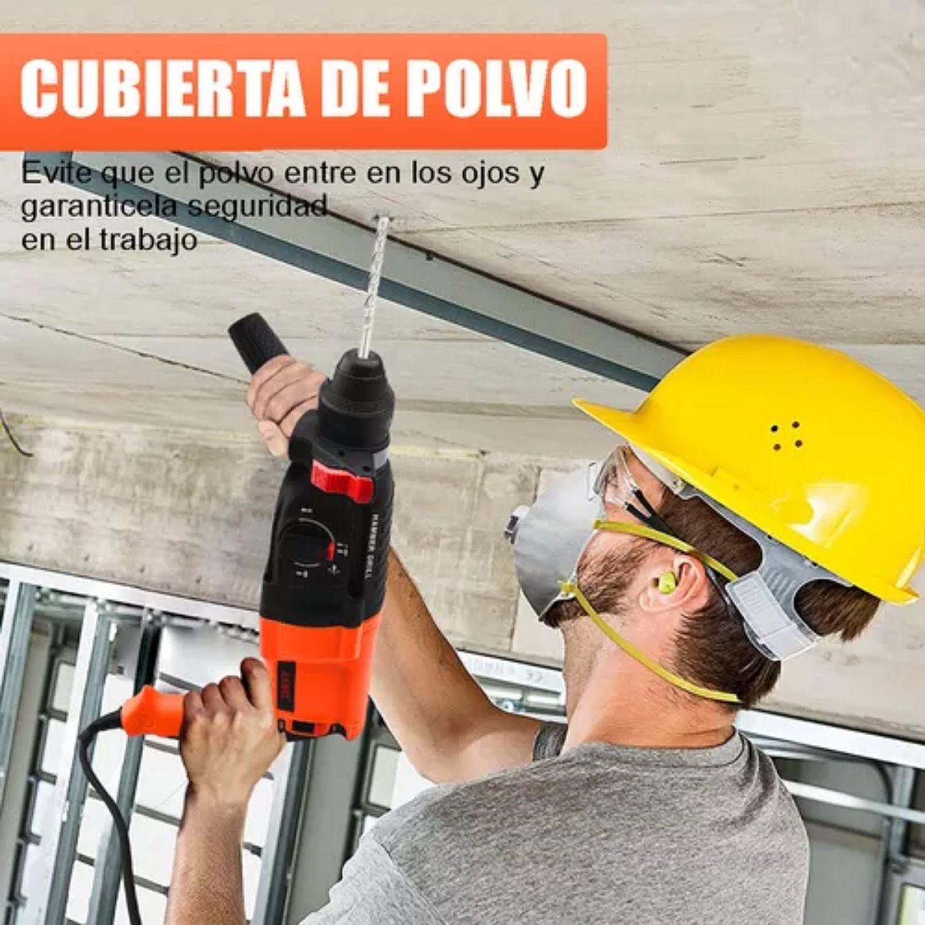 Rotomartillo electroneumático Juemel M7004 naranja con 1050W de potencia 110V