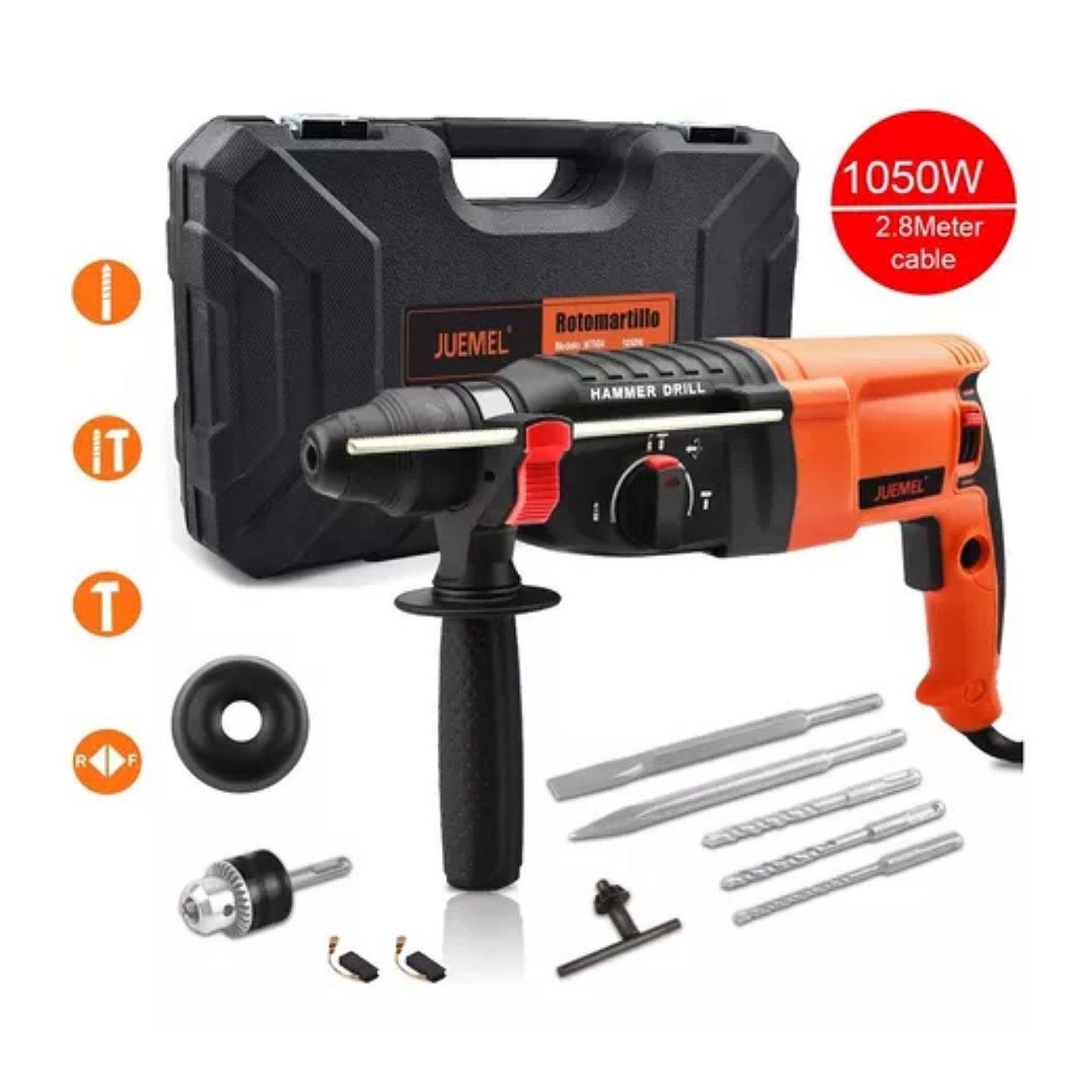 Rotomartillo electroneumático Juemel M7004 naranja con 1050W de potencia 110V