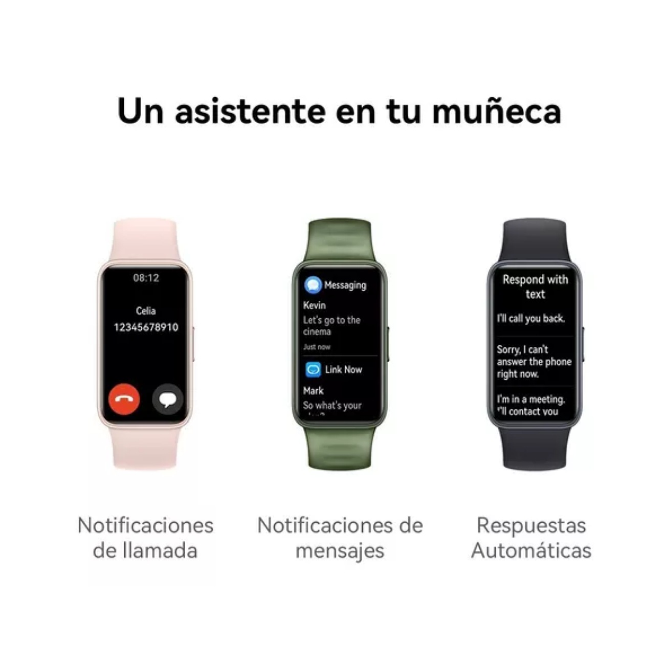 Smartwatch Huawei Band 8 1.47'' Batería Hasta 14 Días Rosa Diseño de la correa Silicon