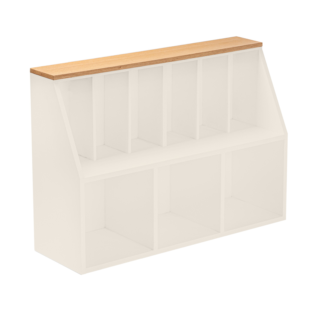 Librero moderno de madera para canastas - Niñas & Niños.