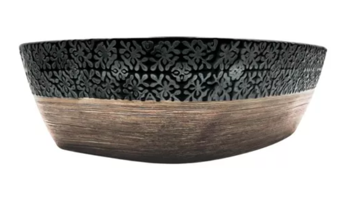 Lavabo Cerámico para Baño KOD, forma rectangular, color negro mate con acabados tipo madera y texturas en relieve. De sobreponer con diseño europeo ideal para todo tipo de baños. Dimensiones 50.5x39x13.5 cms.