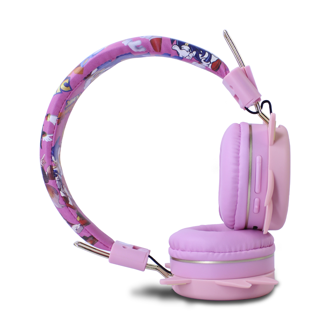 Audifonos Diadema Sonic Boom Color Rosa Bluetooth Recargables Fr-4027.