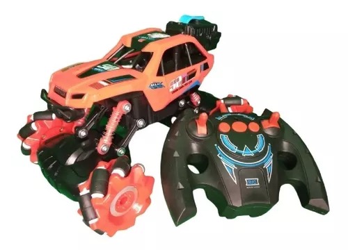 Camioneta Pulsera Y Radio Control 360° Spray Drift Stun Humo Roja.
