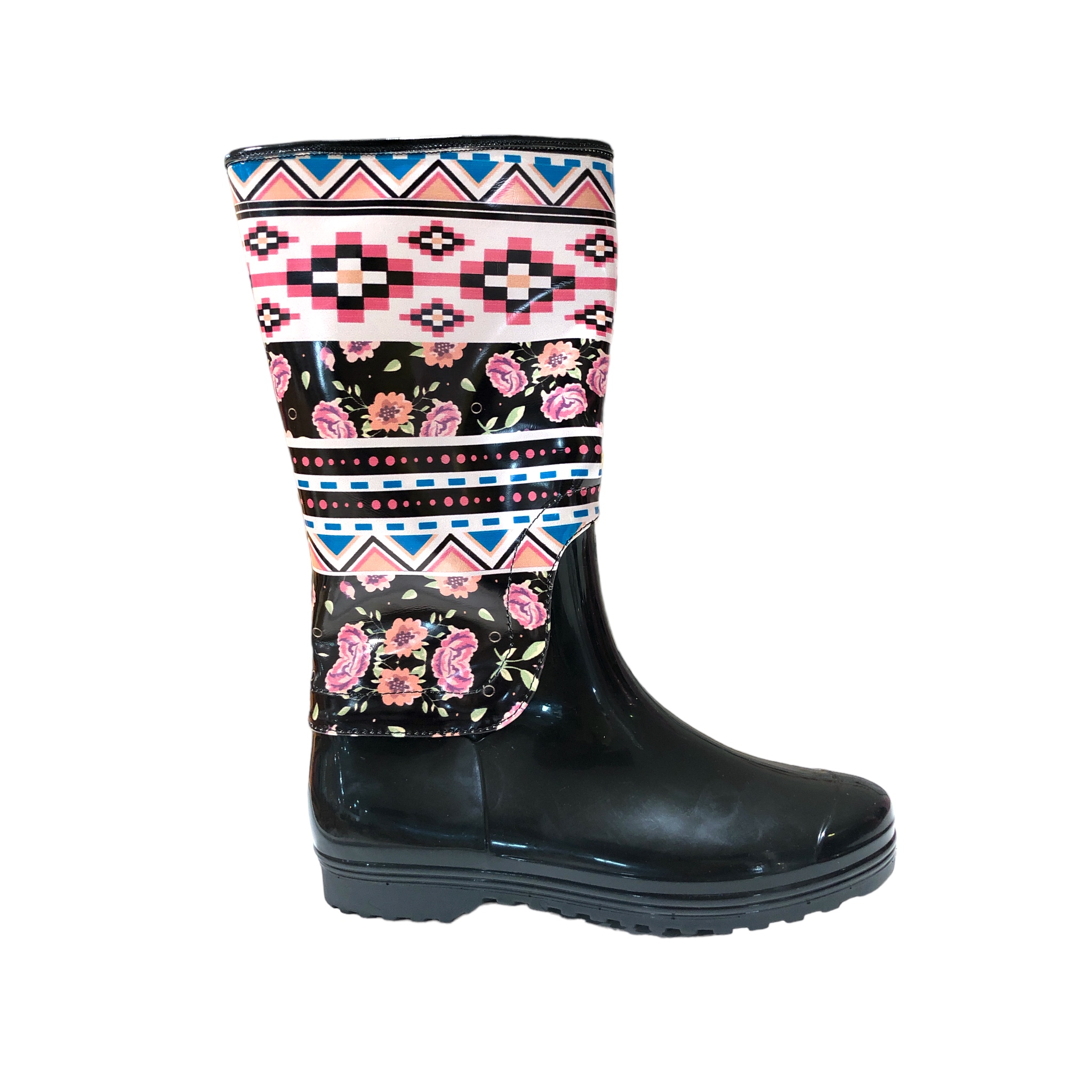 Botas de lluvia Multicolor Estampado Flores Moebius.