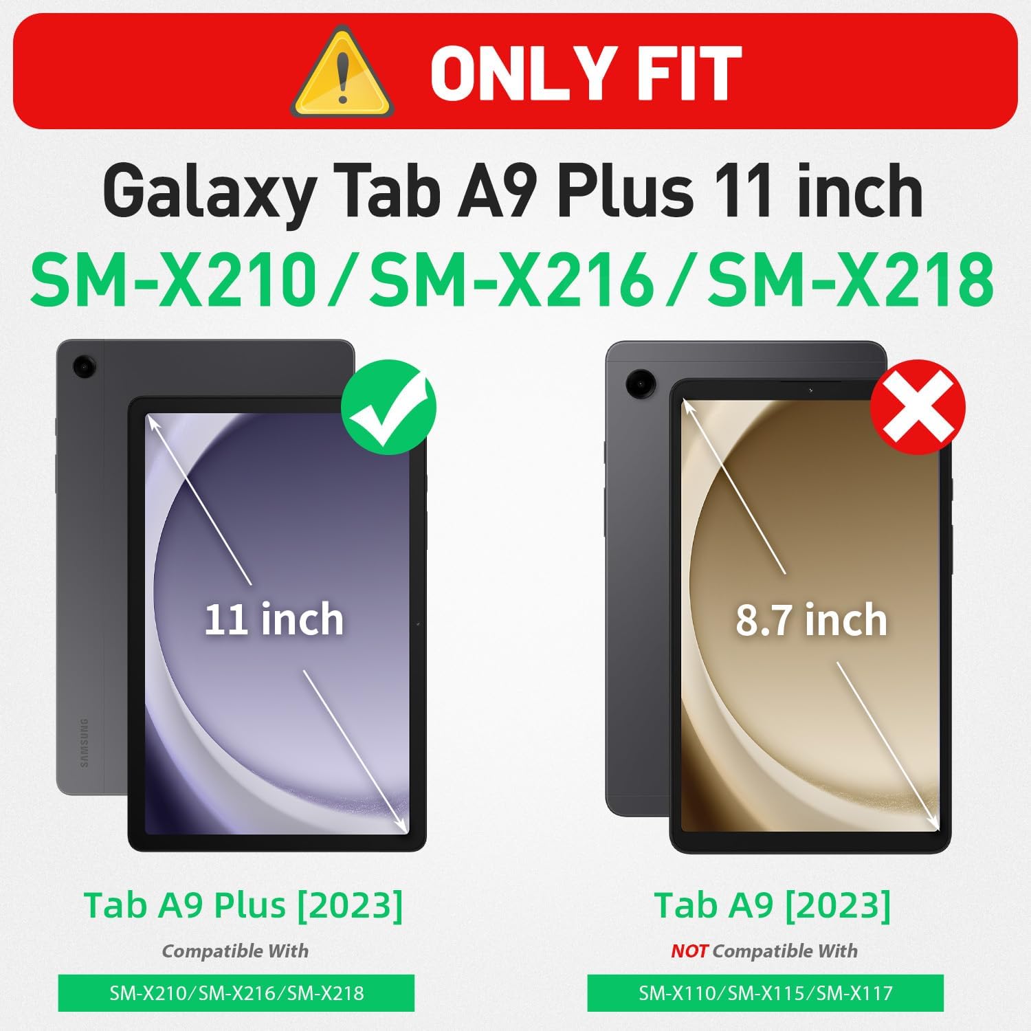 Funda De Uso Rudo Para Tablet Samsung Galaxy Tab A9 Plus 11" (2023) SM-X210/SM-216/SM-X218 Negro/Amarillo