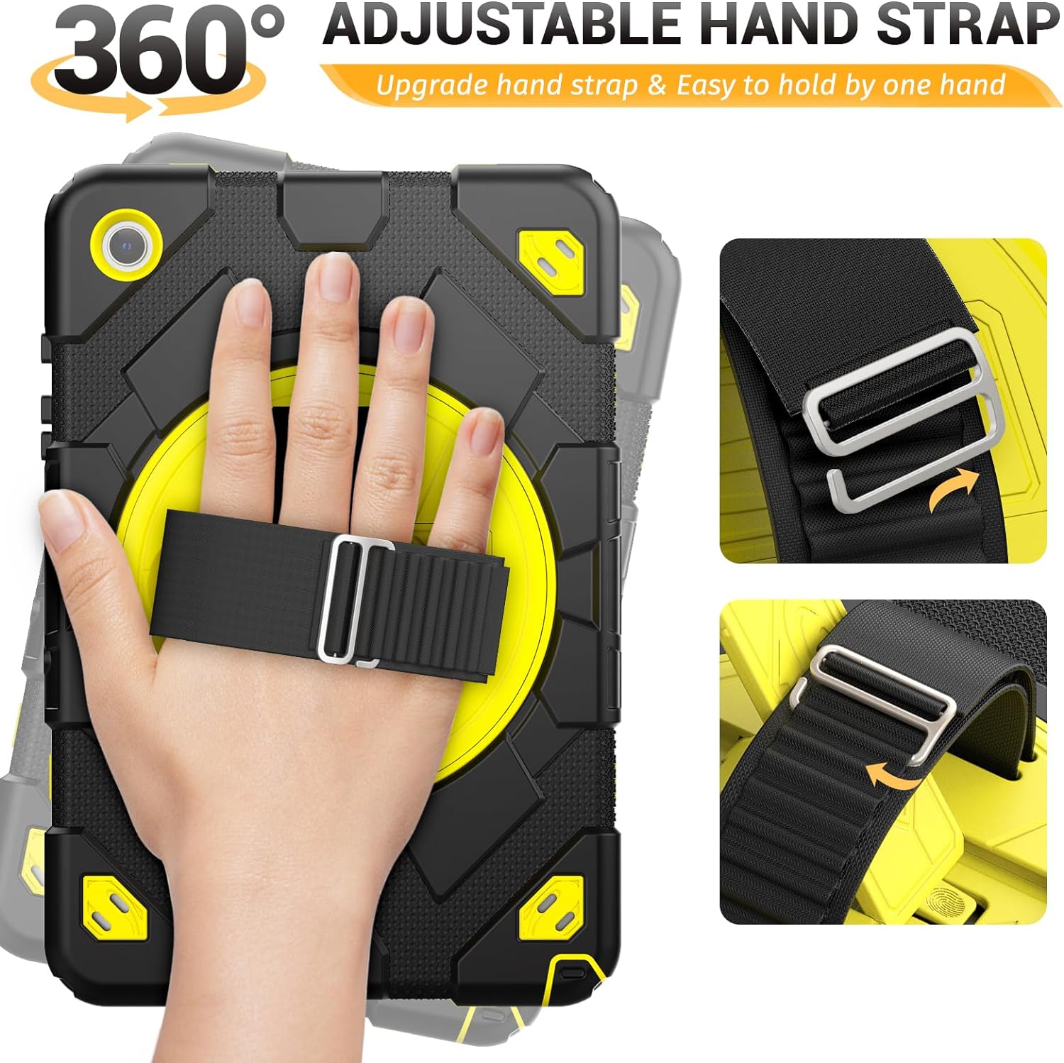 Funda De Uso Rudo Para Tablet Samsung Galaxy Tab A9 Plus 11" (2023) SM-X210/SM-216/SM-X218 Negro/Amarillo
