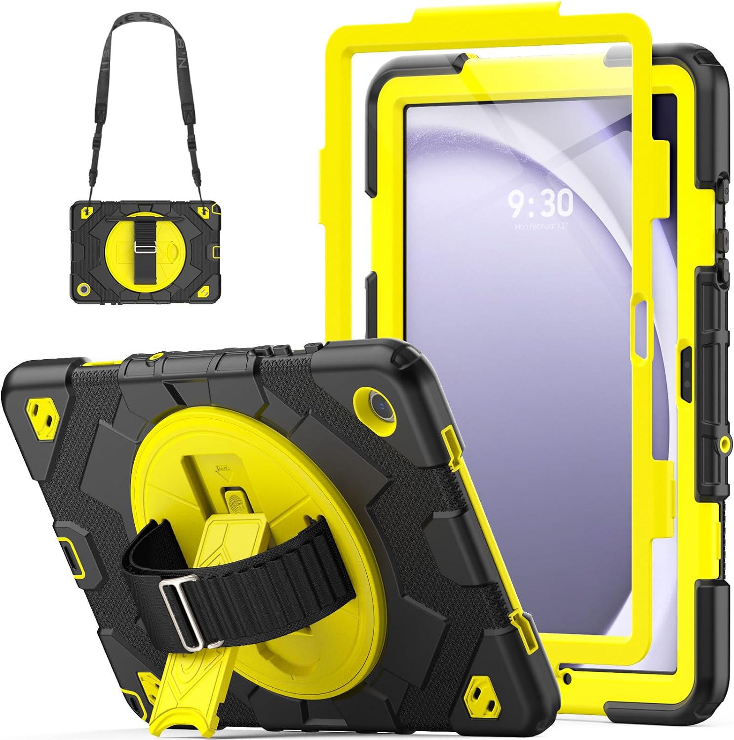 Funda De Uso Rudo Para Tablet Samsung Galaxy Tab A9 Plus 11" (2023) SM-X210/SM-216/SM-X218 Negro/Amarillo