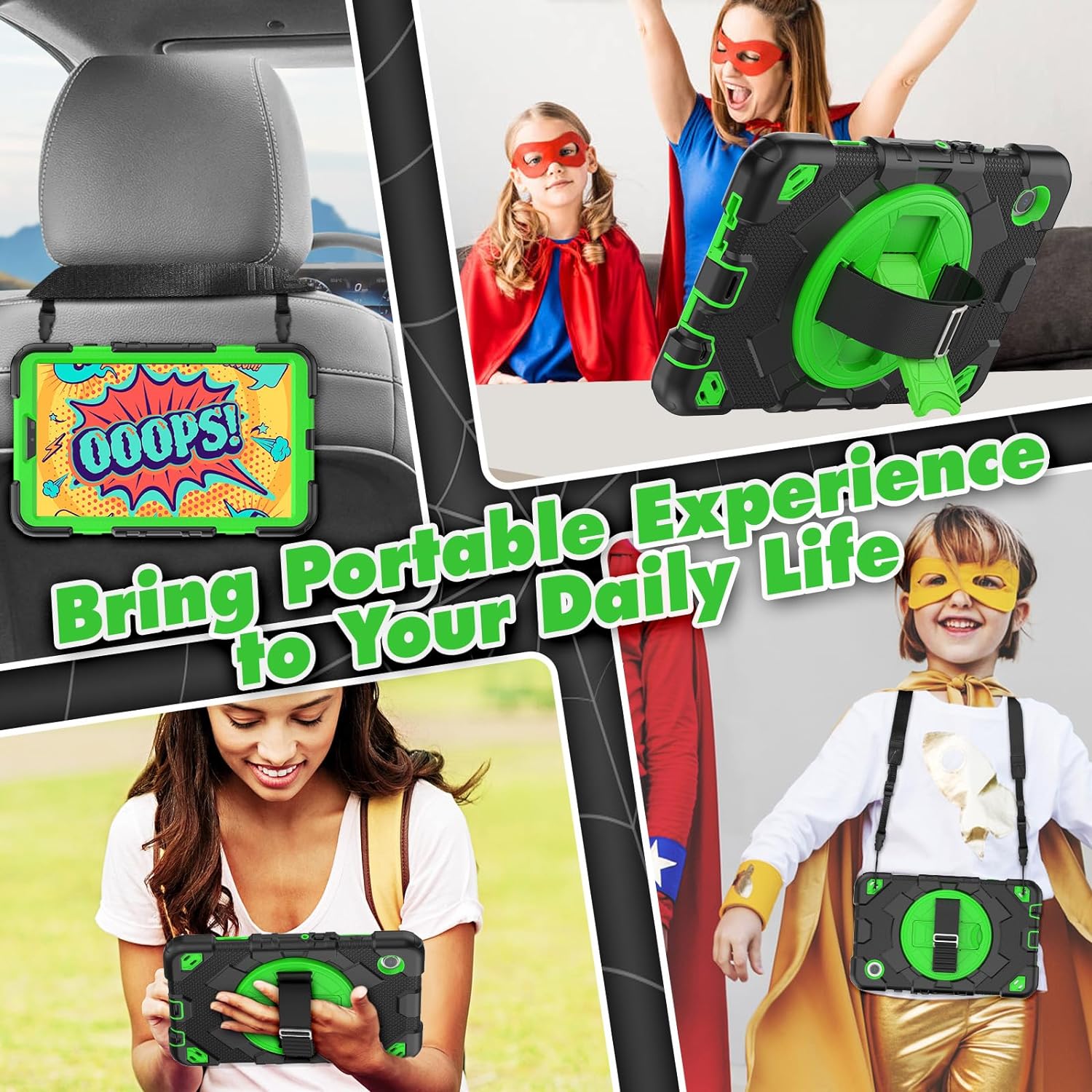 Funda De Uso Rudo Para Tablet Samsung Galaxy Tab A9 Plus 11" (2023) SM-X210/SM-216/SM-X218 Negro/Verde