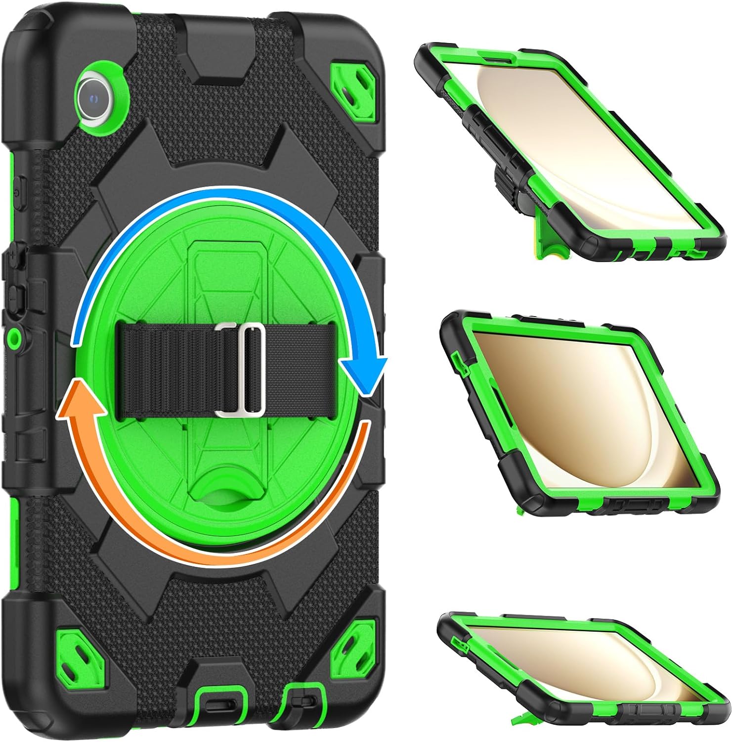 Funda De Uso Rudo Para Tablet Samsung Galaxy Tab A9 Plus 11" (2023) SM-X210/SM-216/SM-X218 Negro/Verde