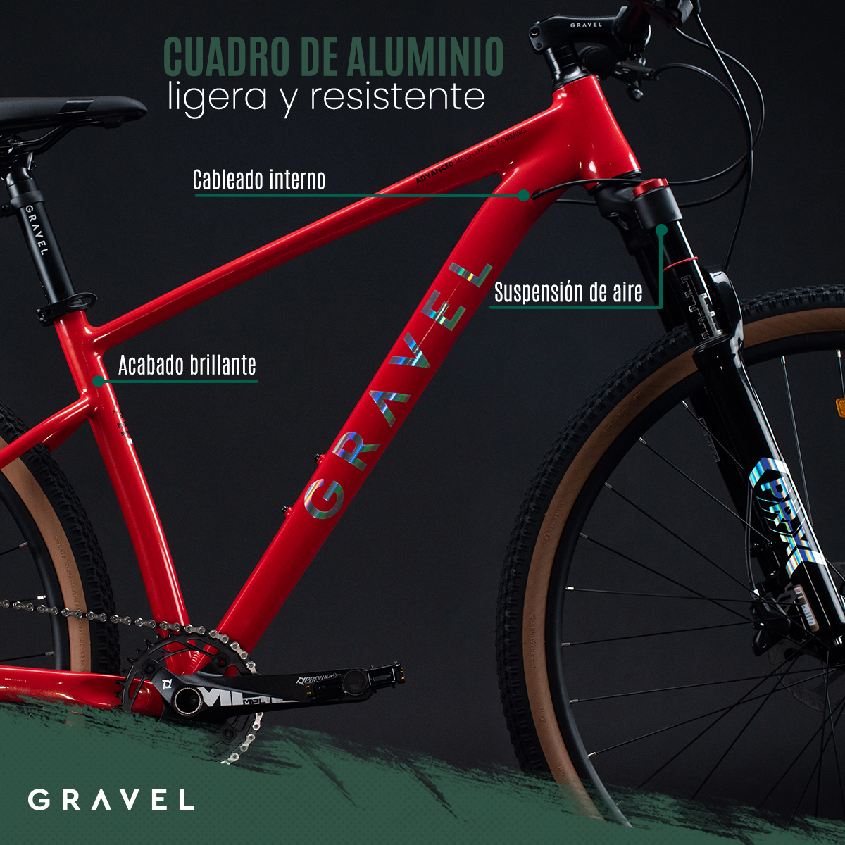 Bicicleta De Montaña Merú R29 12v Shimano Deore ROJO Cuadro 19.