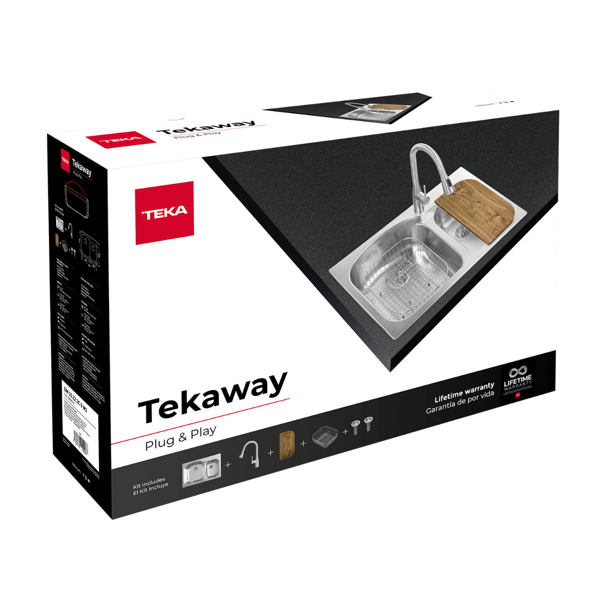 Combo Tarja Empotre y Monomando Teka Tekaway DM 33.22 2C 9 MJ de 84 cm.