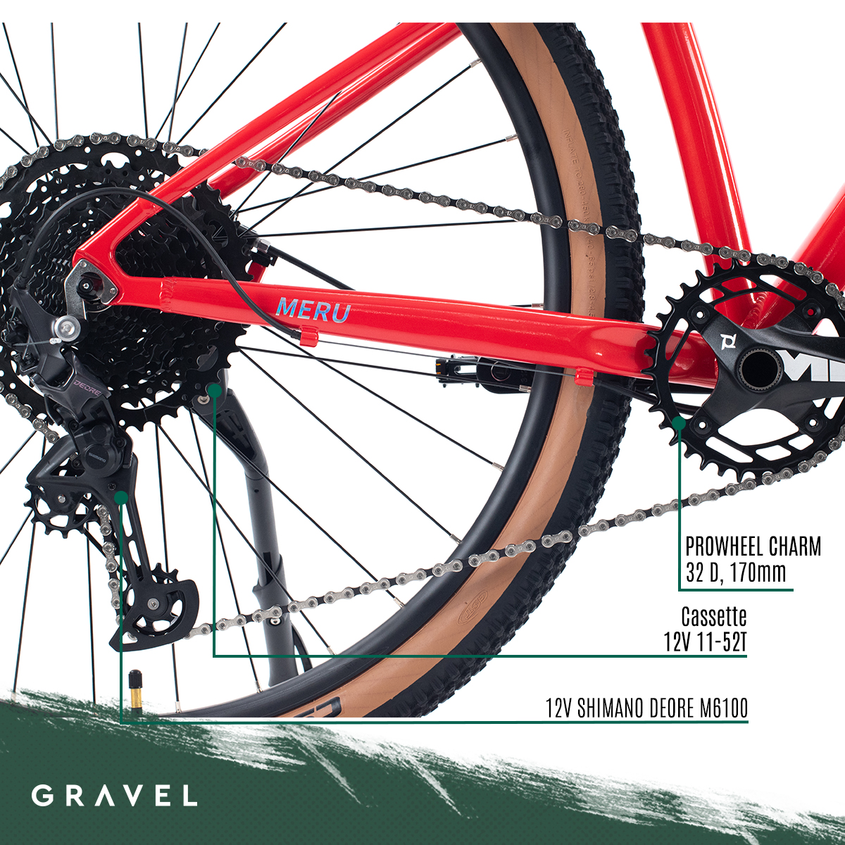 Bicicleta De Montaña Merú R29 12v Shimano Deore ROJO Cuadro 19.