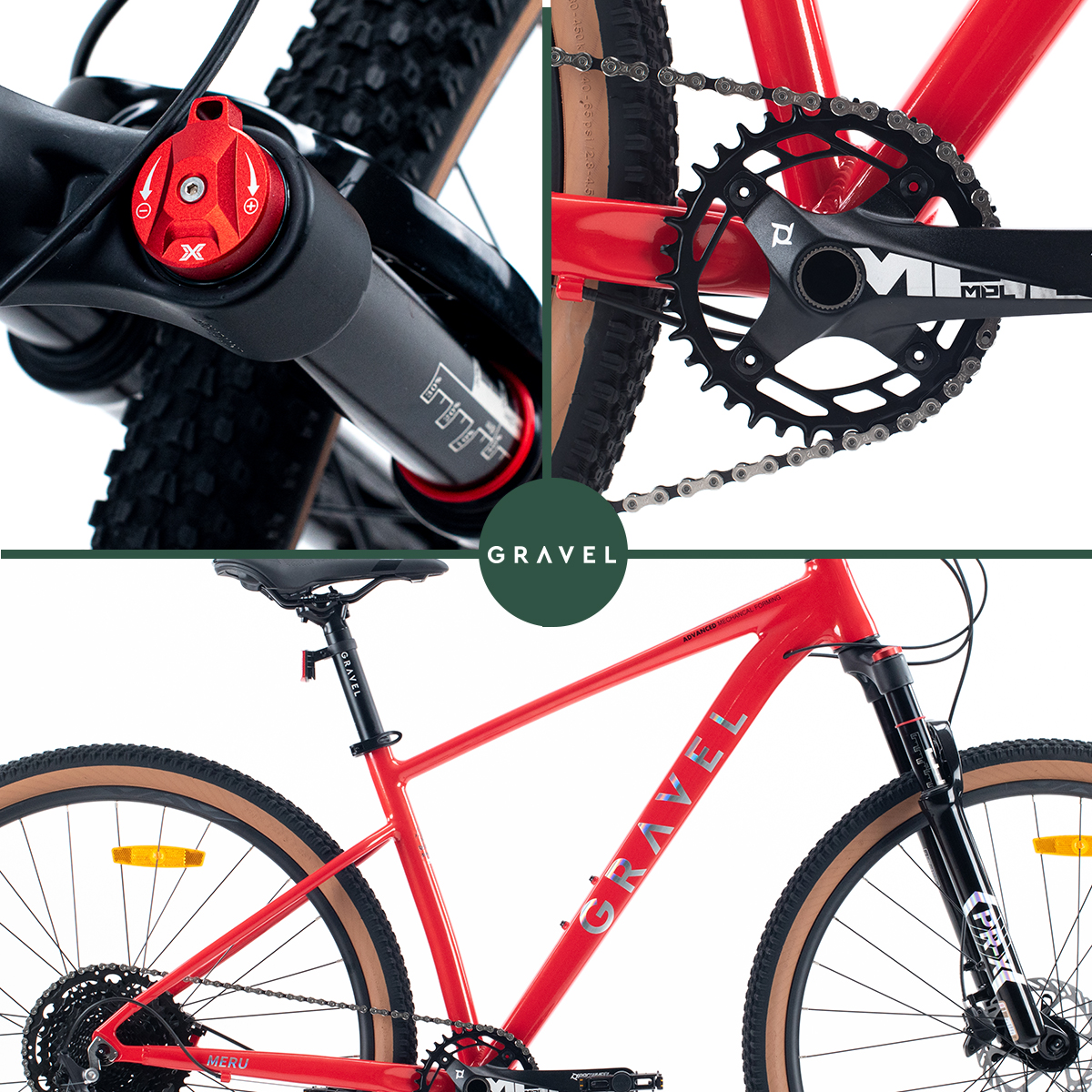 Bicicleta De Montaña Merú R29 12v Shimano Deore ROJO Cuadro 19.
