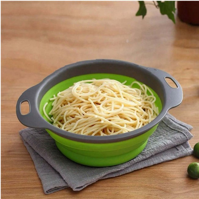 Escurridor Colador Plegable Silicona Para Frutas y Verduras.