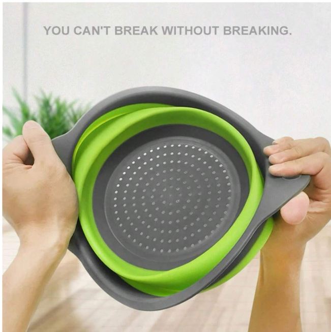 Escurridor Colador Plegable Silicona Para Frutas y Verduras.
