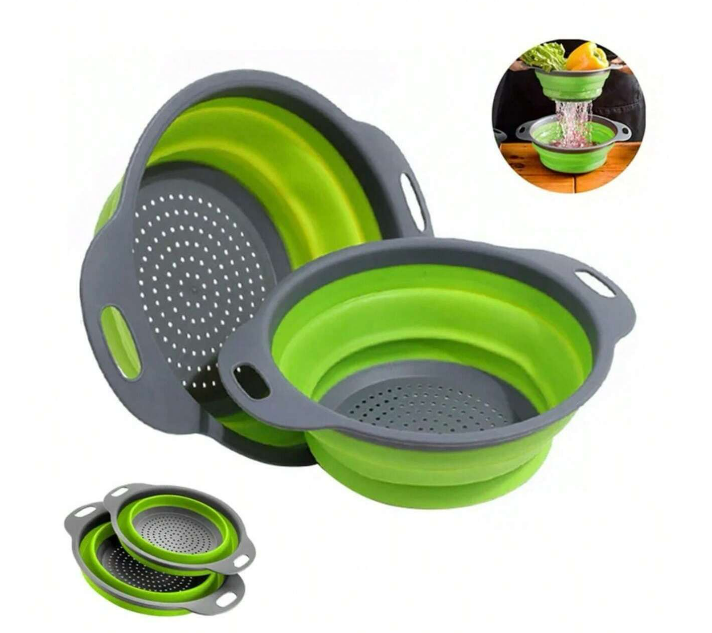 Escurridor Colador Plegable Silicona Para Frutas y Verduras.