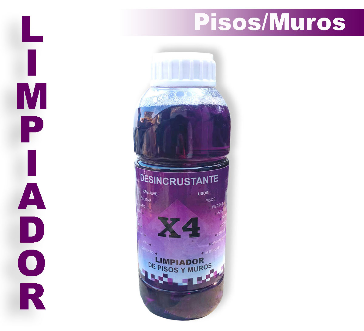 Limpiador de Pisos y Muros, Quita Cemento, Cal, Salitre 1L
