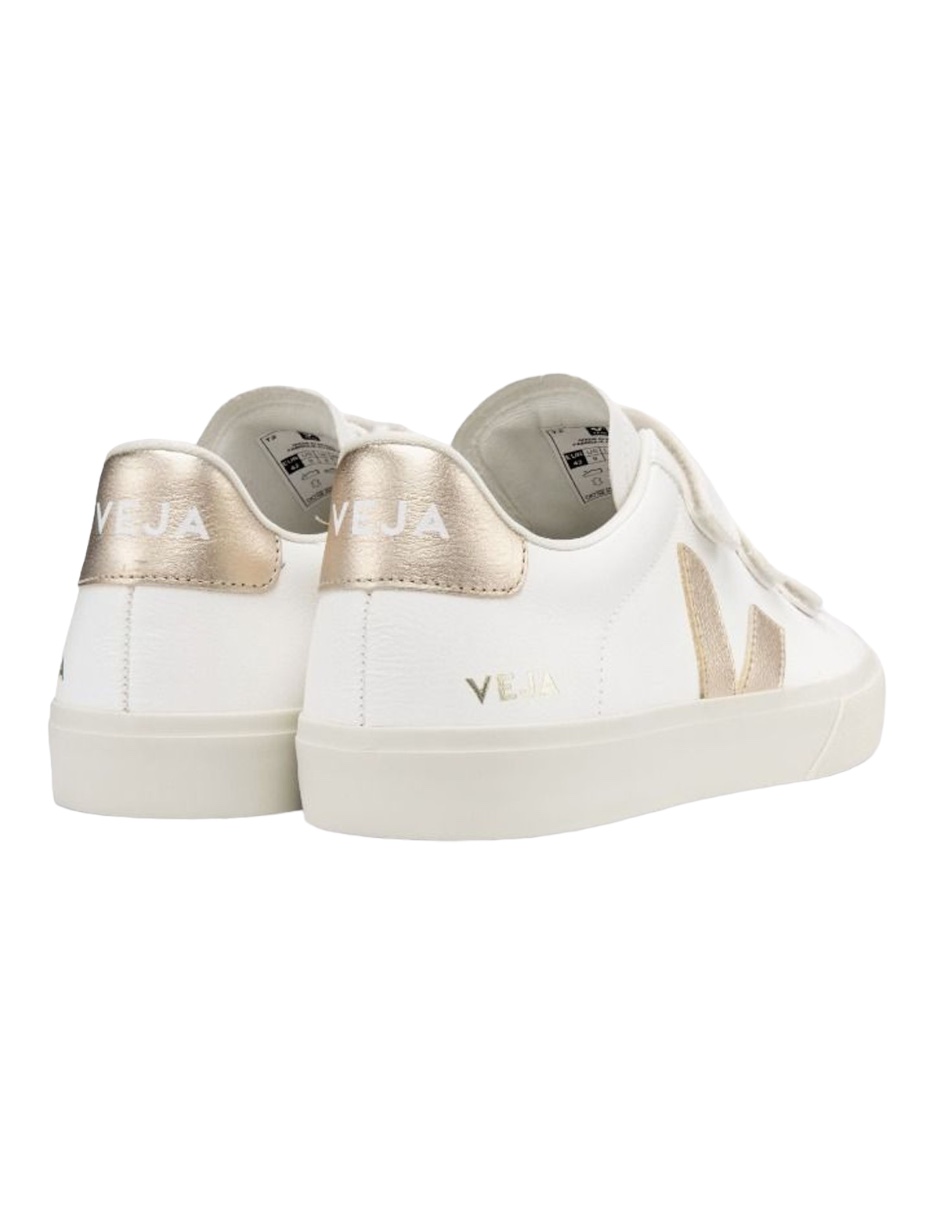 Tenis VEJA de campo para mujer logo dorado talla 24