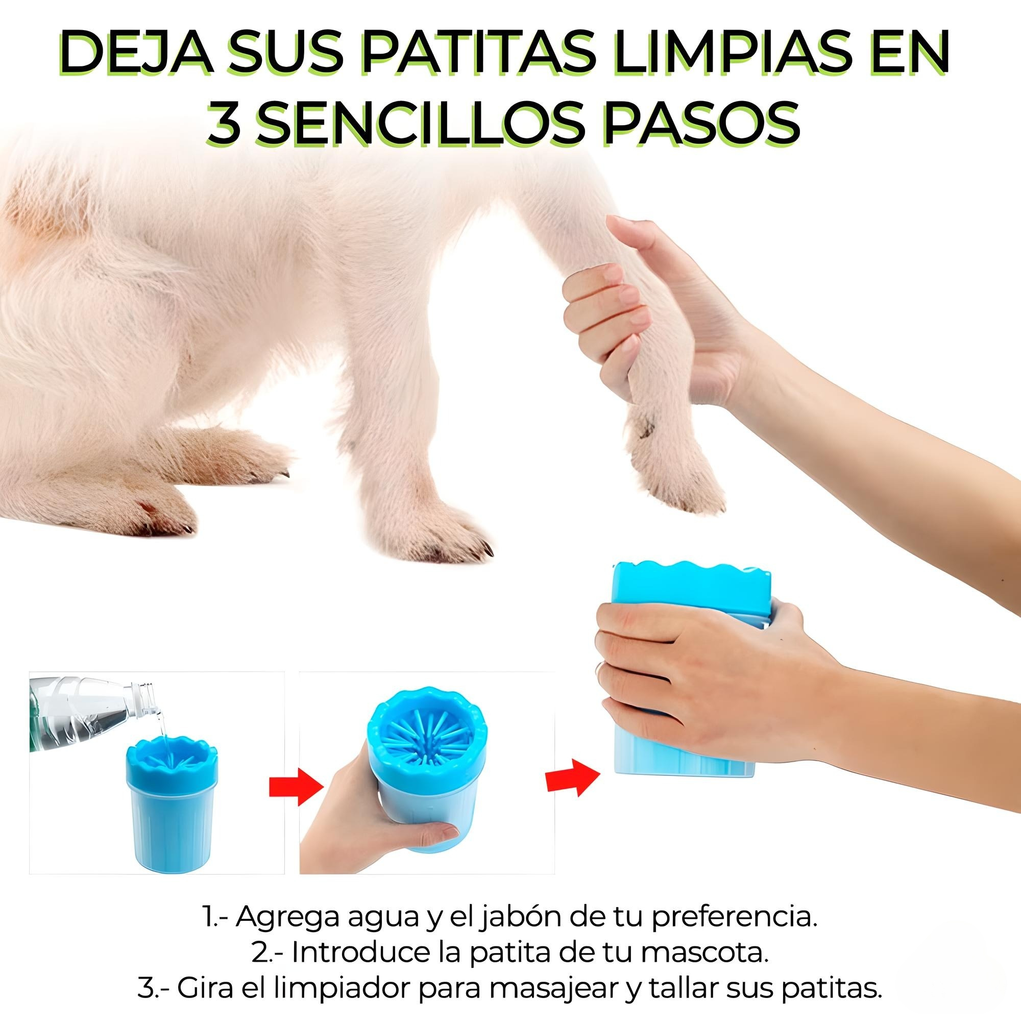 Lava Patas Mascota Grande Limpia Desinfecta Higiene