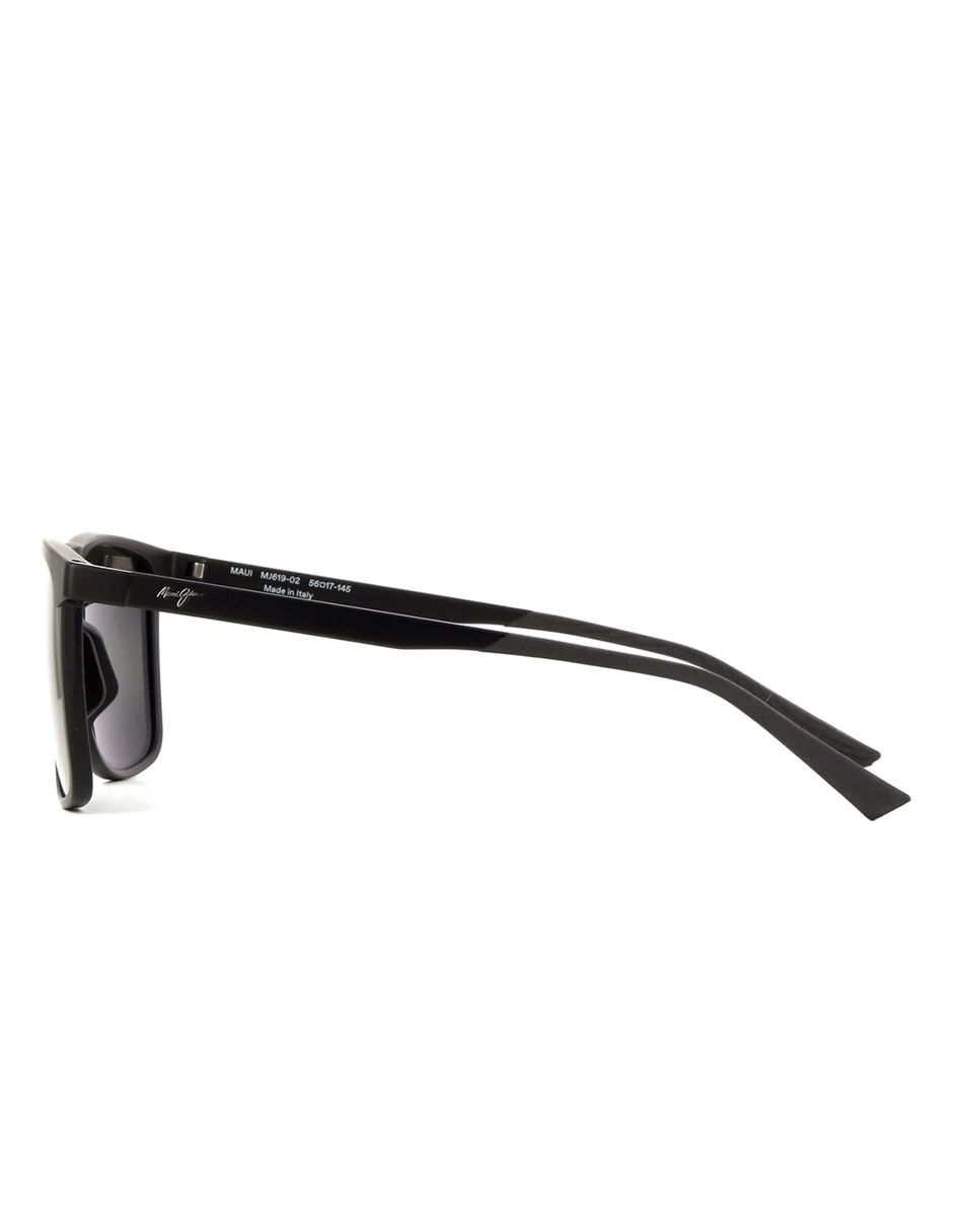 Grey Makamae Matte black Maui Jim Sunglasses lentes de sol 619-02