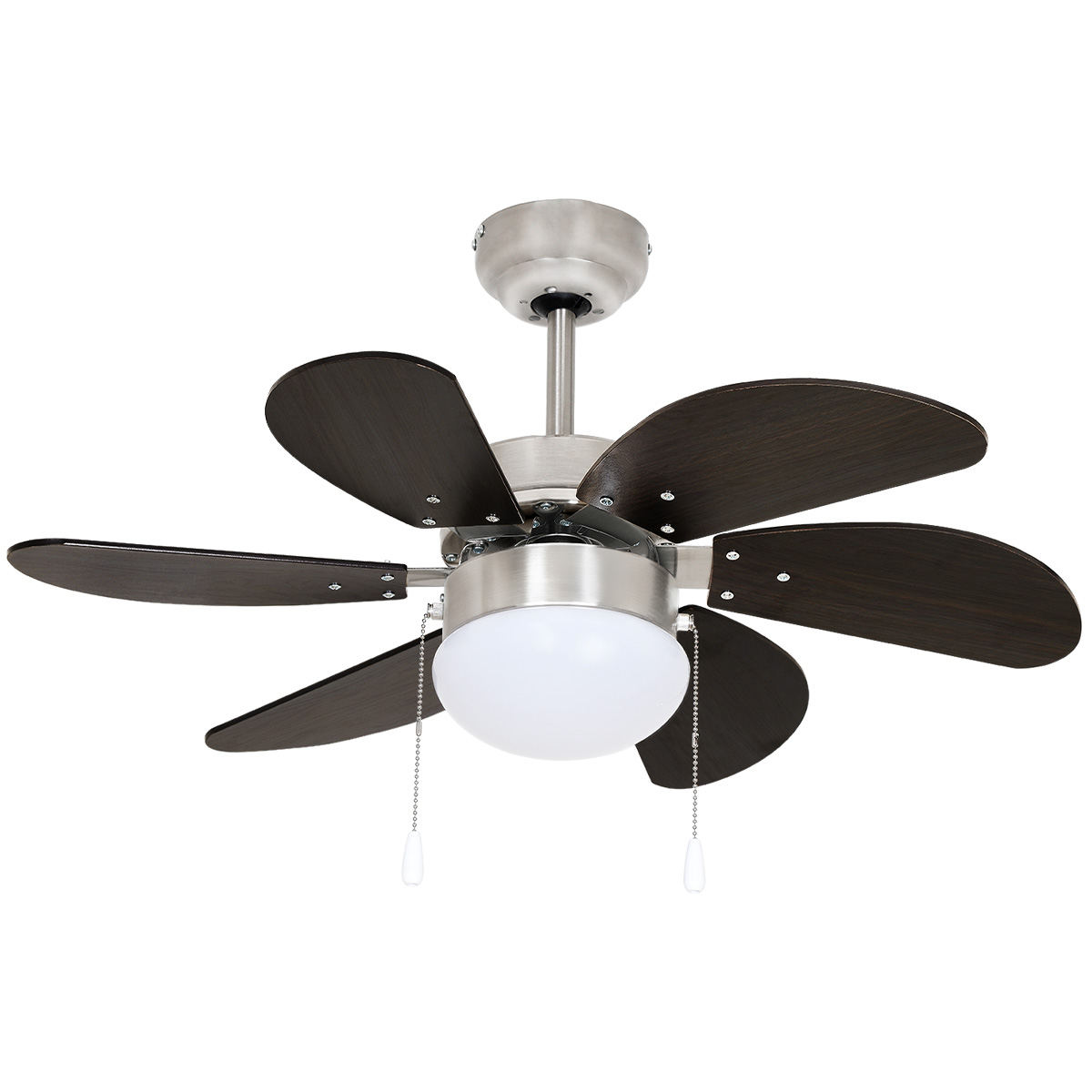 Ventilador de techo moderno de 30 pulgadas 78cm 6 aspas acabado tipo madera Beckon.