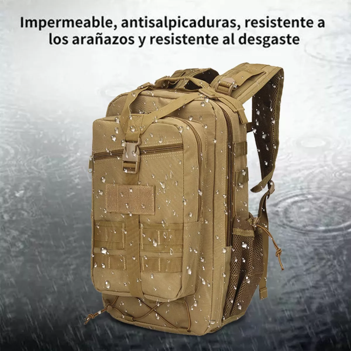 Mochila Táctica Militar De Cámping Exterior Impermeable 45l Caqui.
