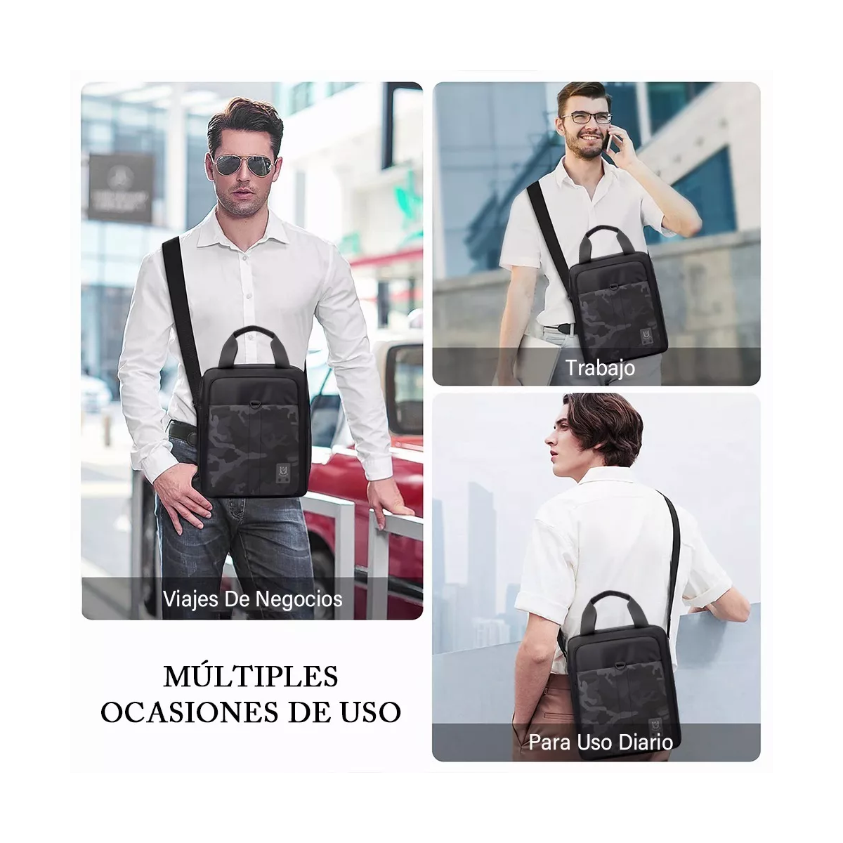 Bolso Mensajero Bandolera Hombre Gran Capacidad,1 Billetera.