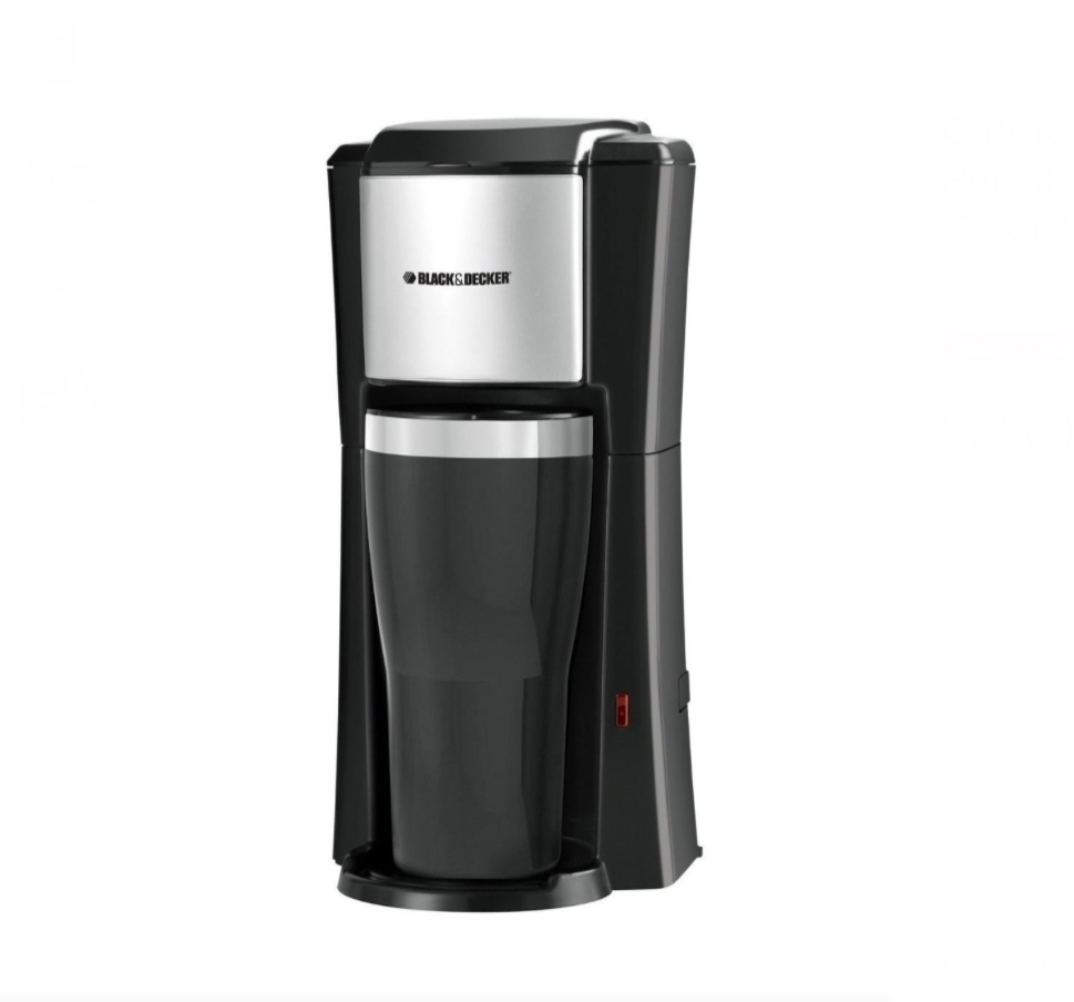 Cafetera Individual Con Termo Portátil Black & Decker.